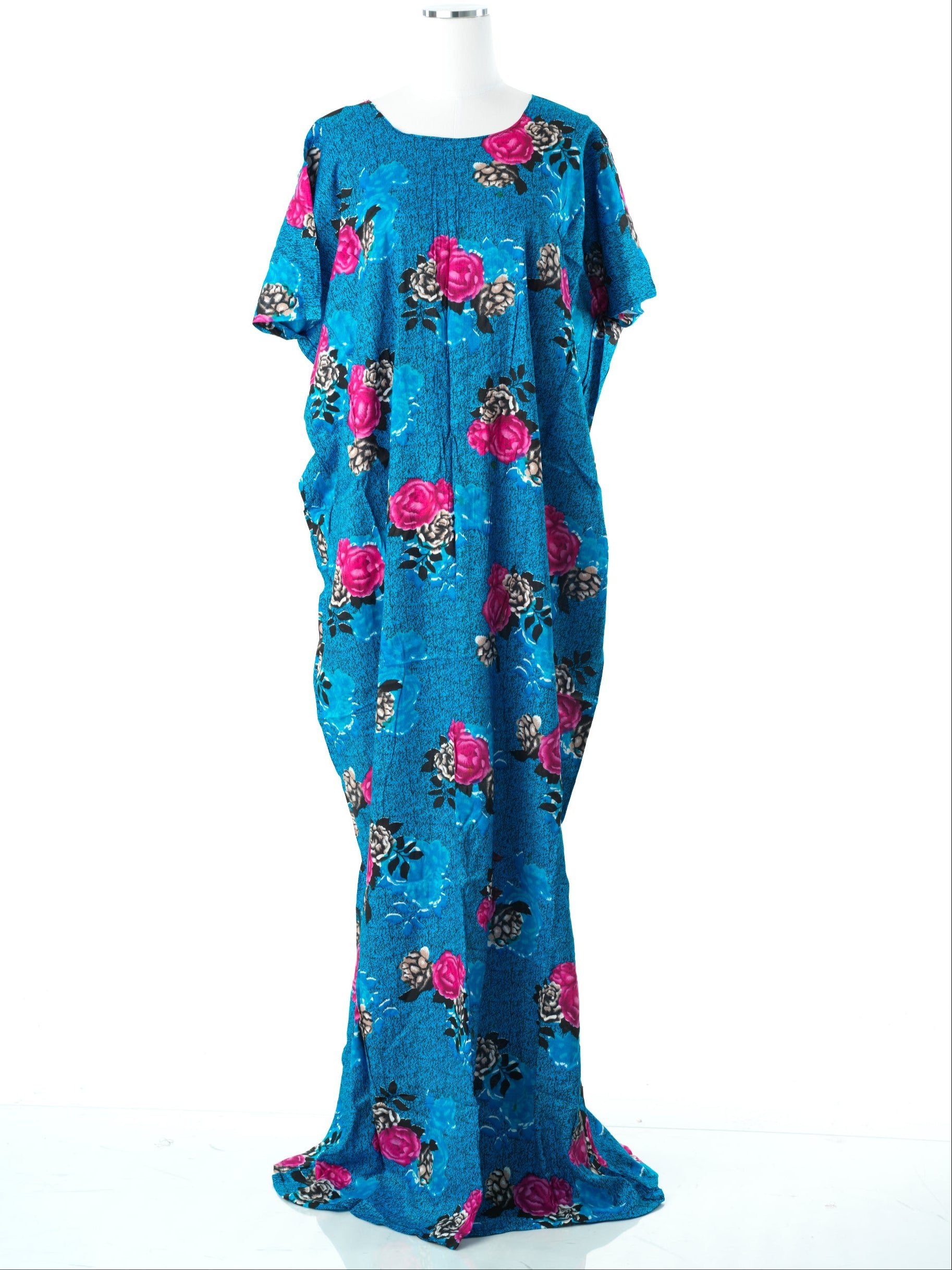 Blue with floral print bati dress Kabayare
