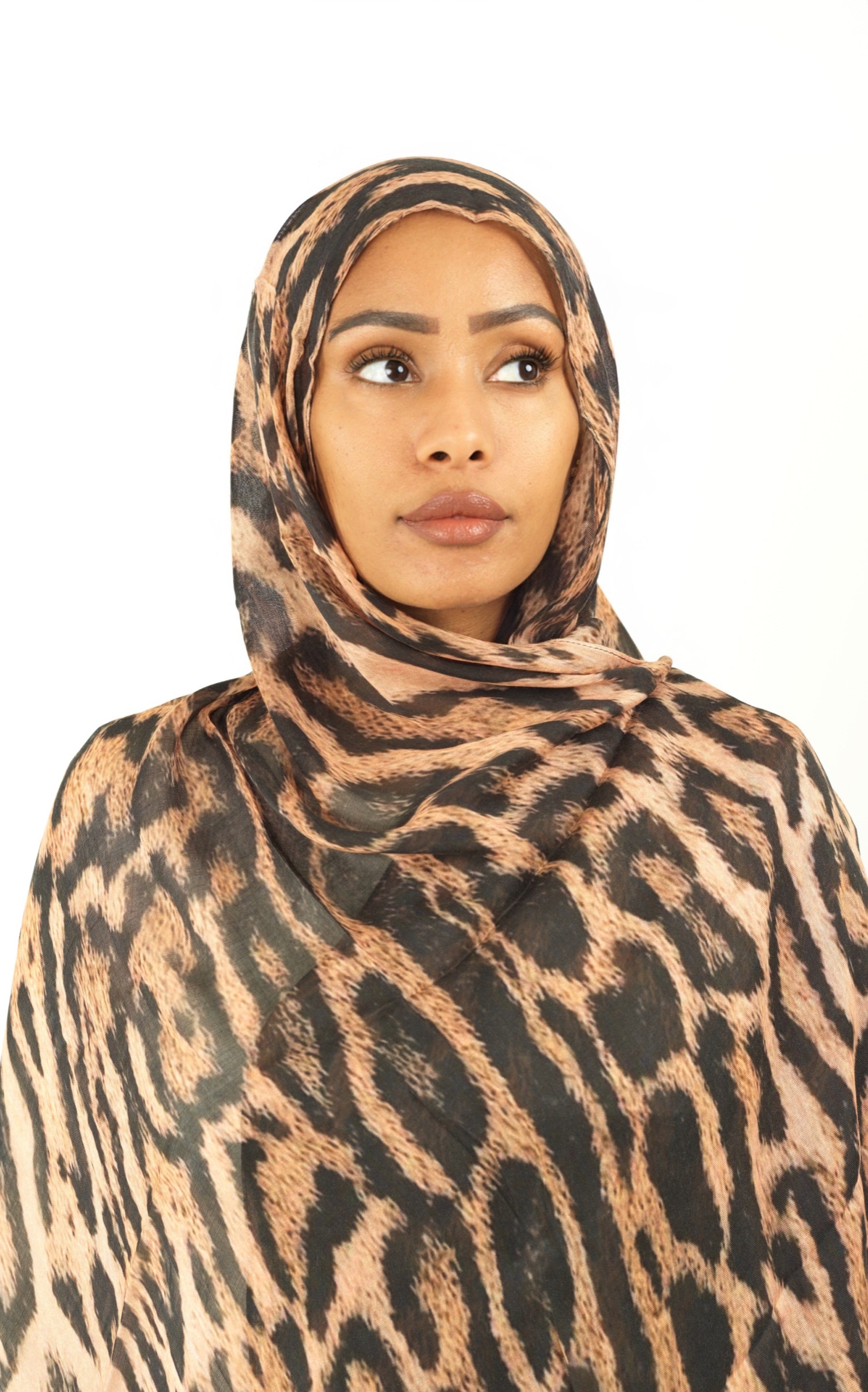Blush cheetah modal print hijab Kabayare