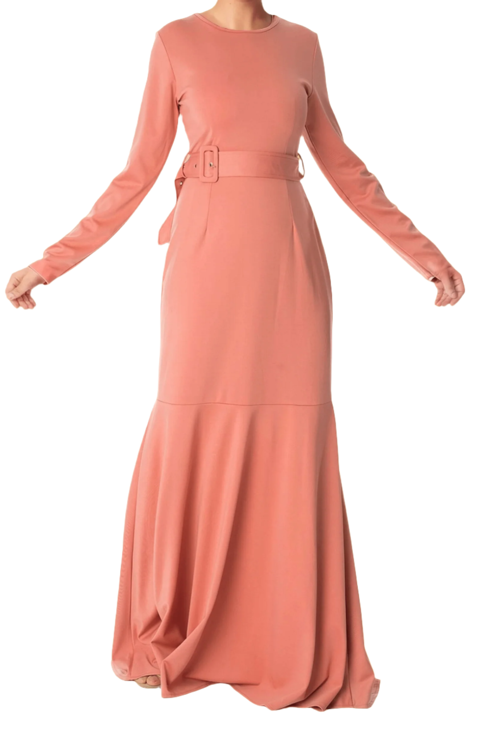 Blush classic silhouette modest dress Kabayare