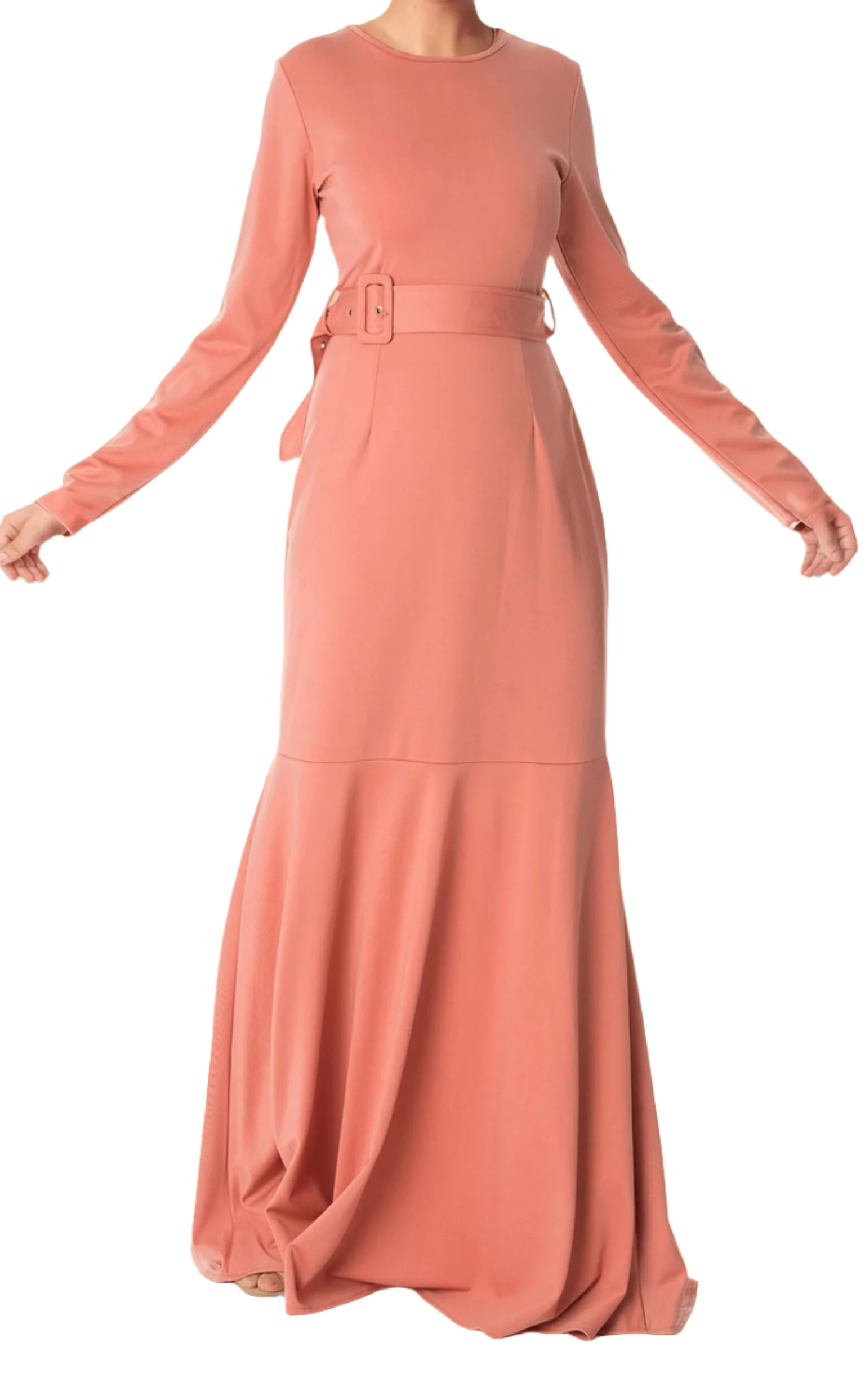 Blush classic silhouette modest dress Kabayare