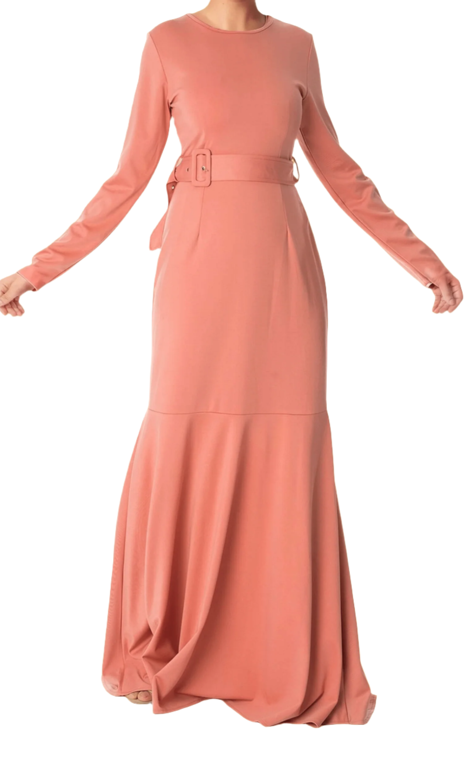 Blush classic silhouette modest dress Kabayare