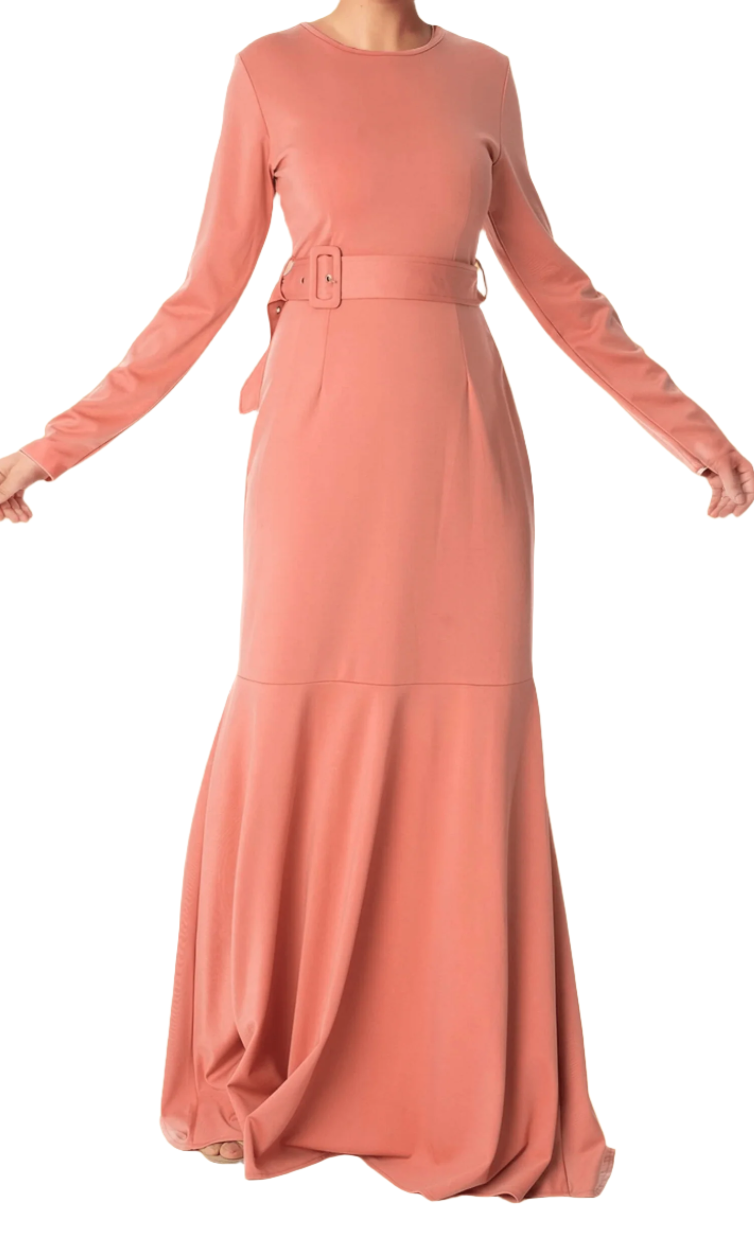 Blush classic silhouette modest dress Kabayare