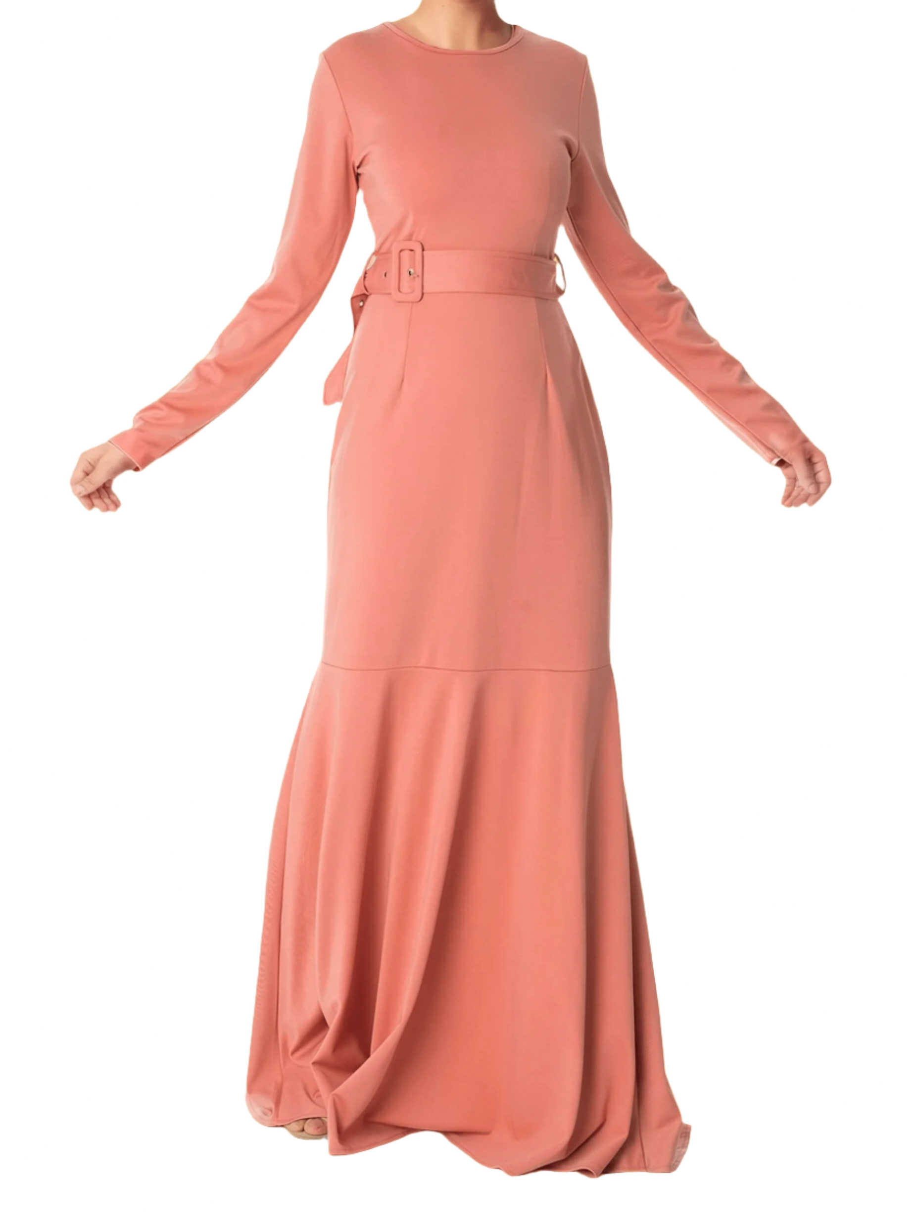Blush classic silhouette modest dress Kabayare