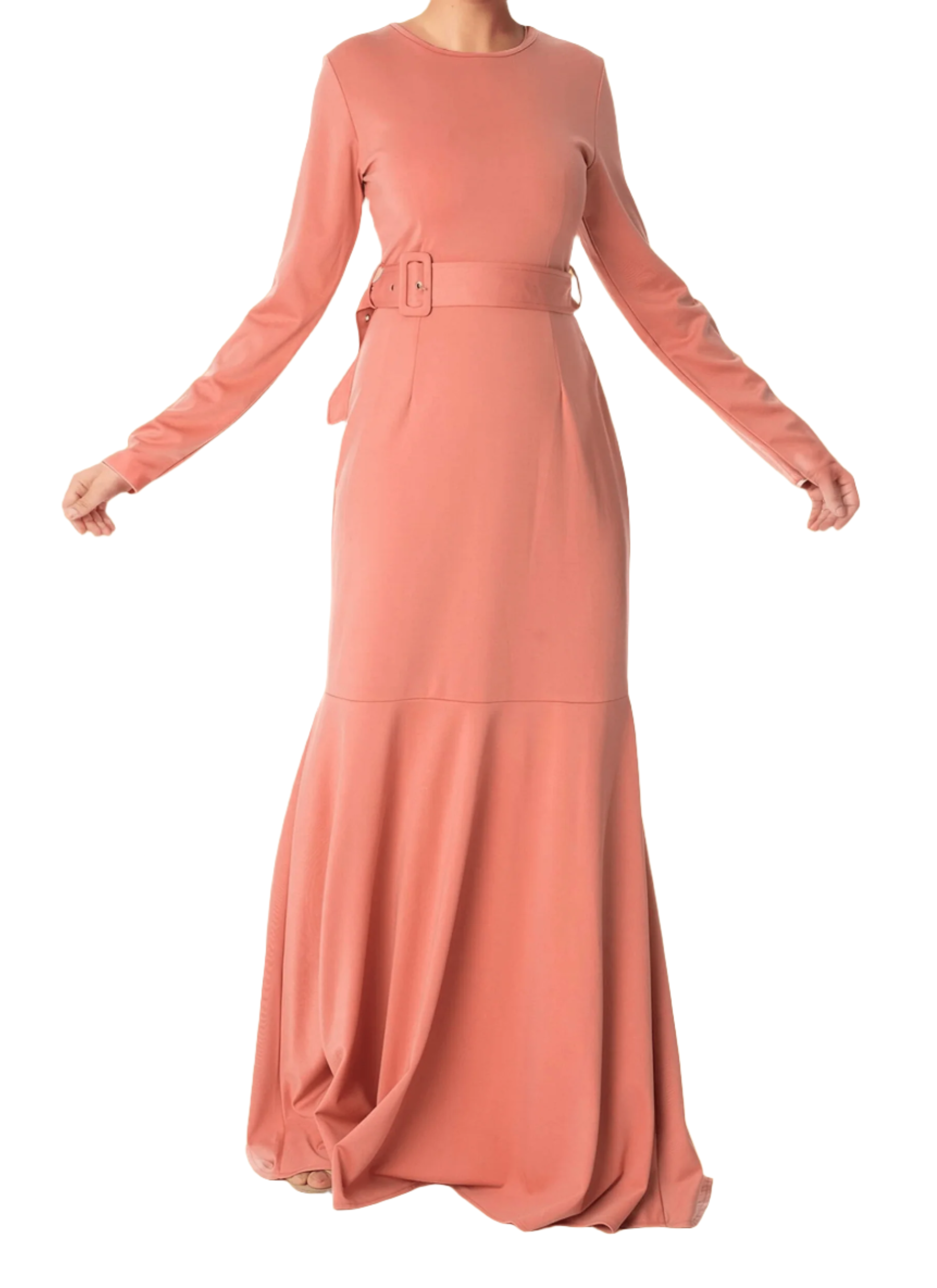 Blush classic silhouette modest dress Kabayare