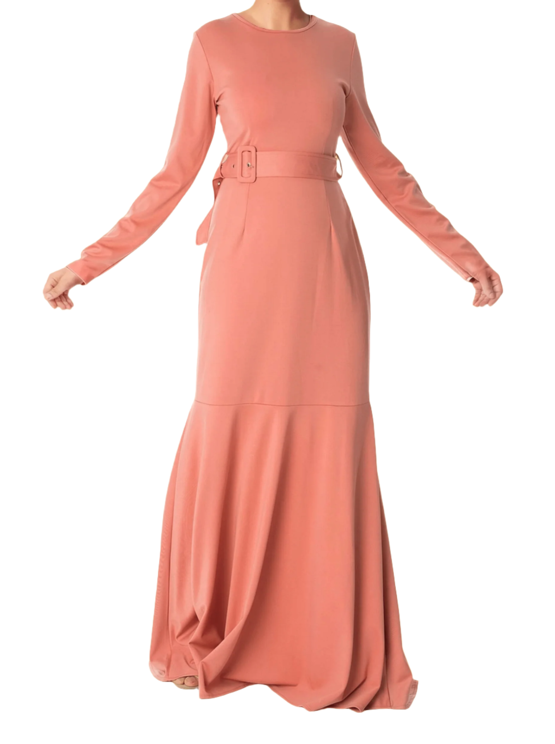 Blush classic silhouette modest dress Kabayare