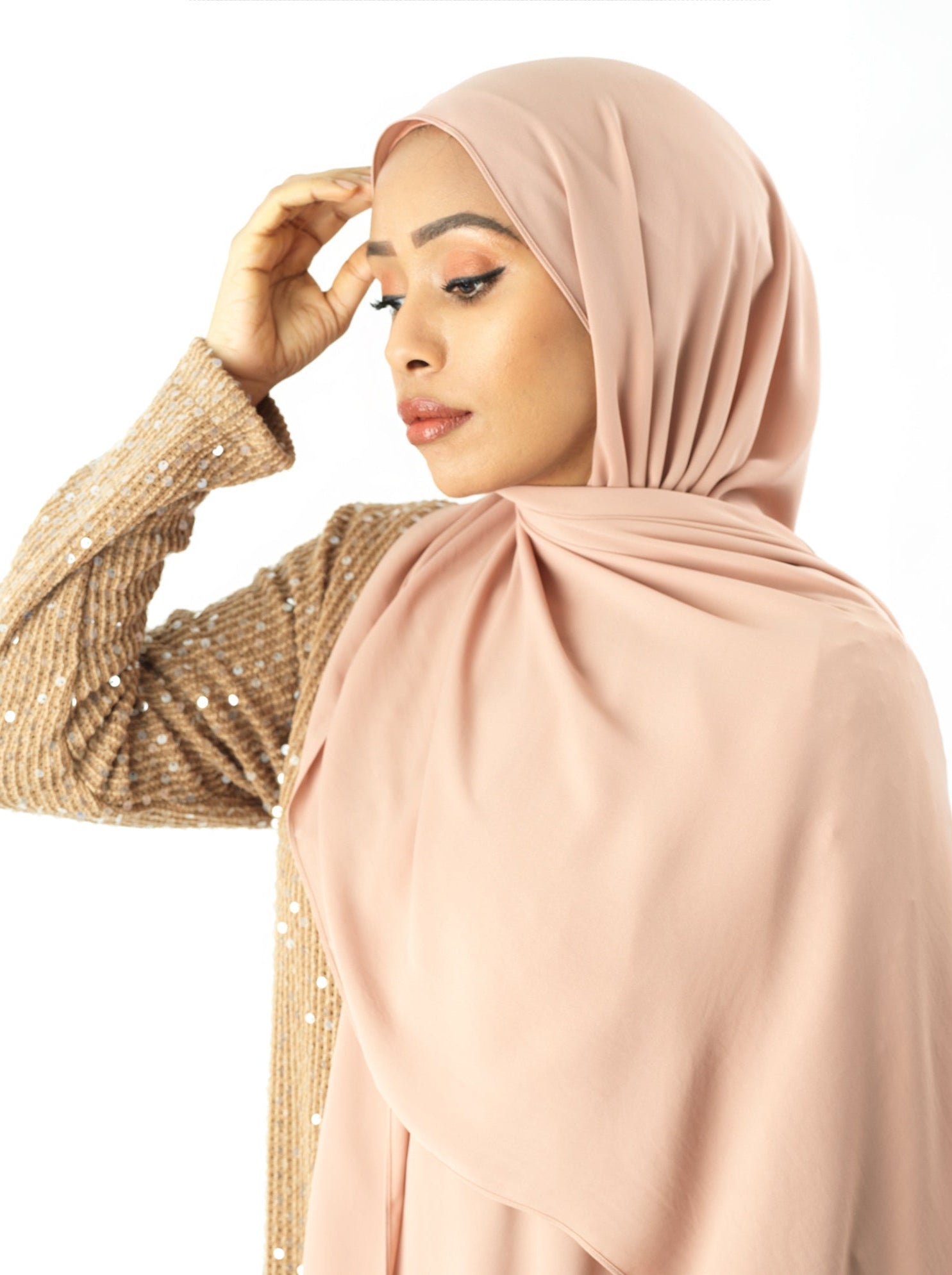 Blush Korean Chiffon hijab Kabayare