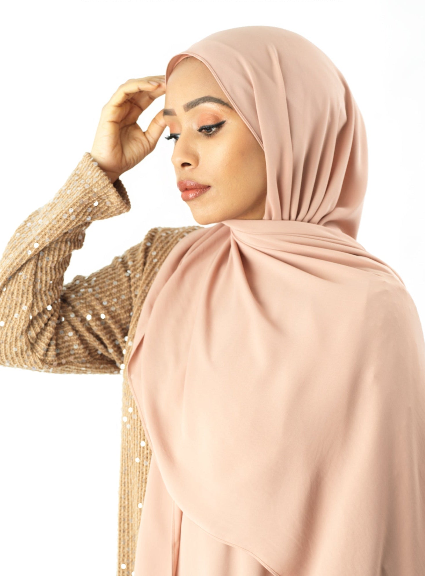 Blush Korean Chiffon hijab Kabayare