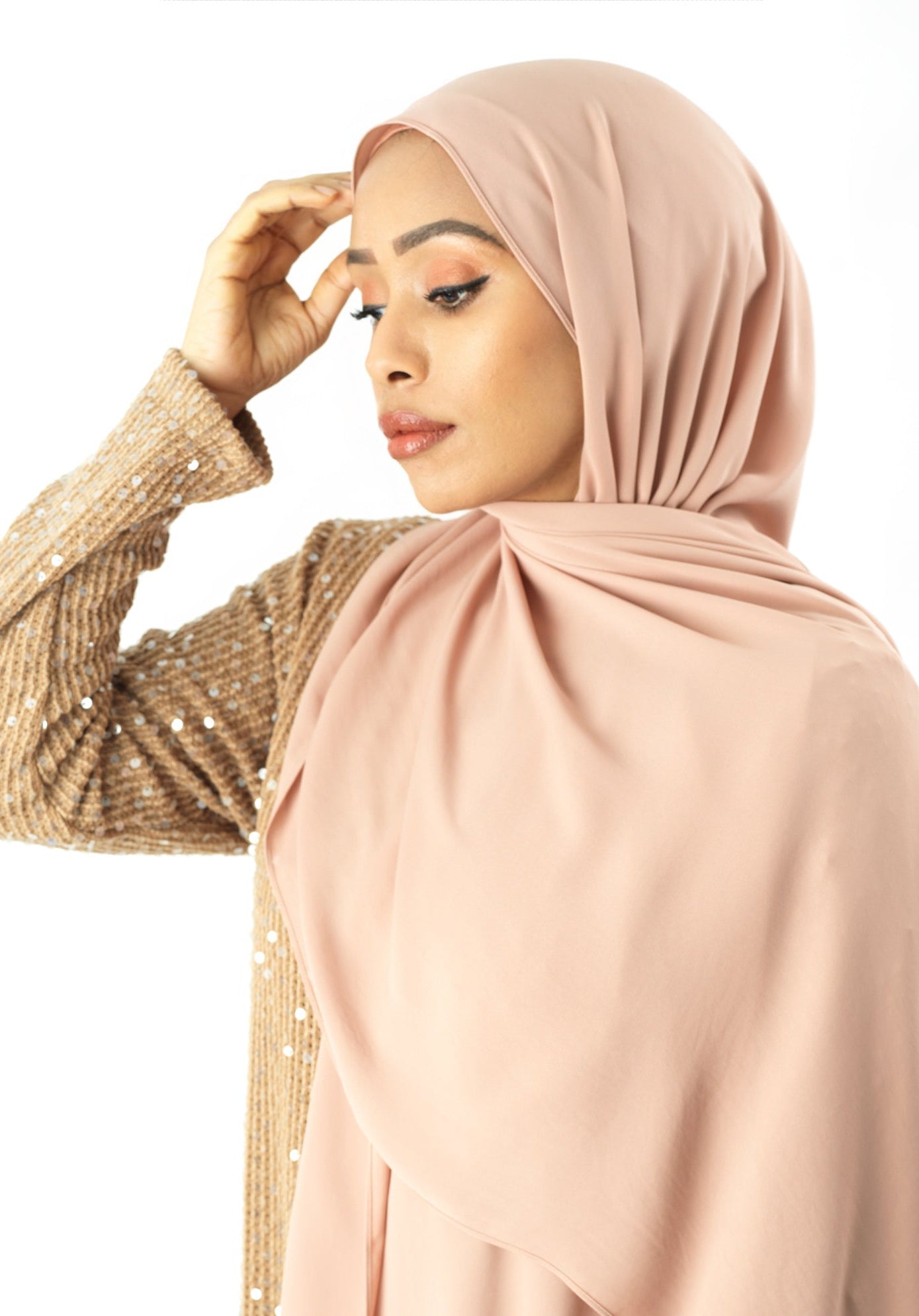 Blush Korean Chiffon hijab Kabayare