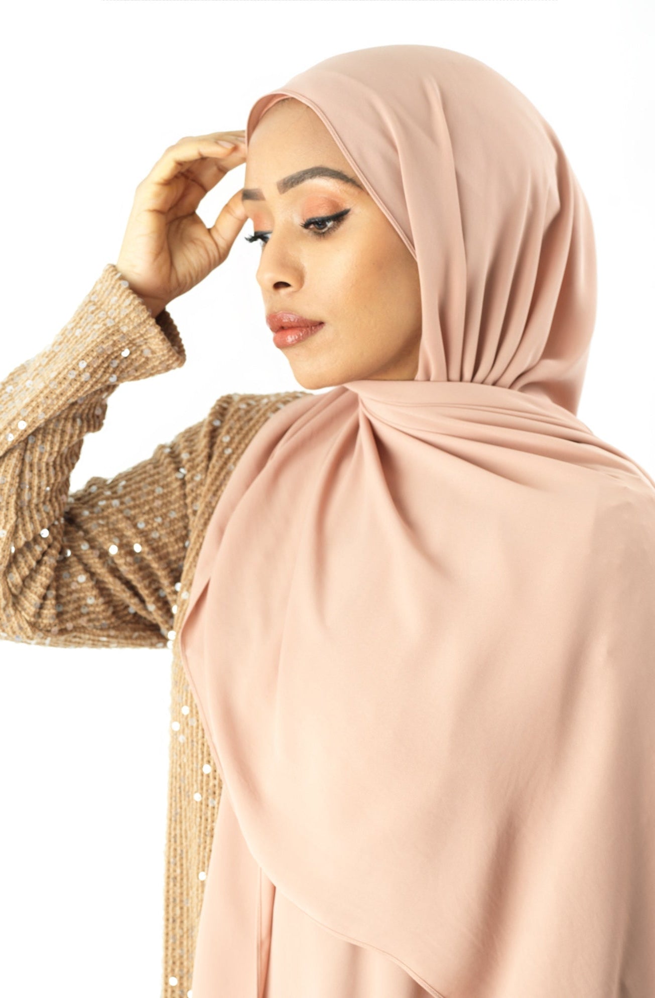Blush Korean Chiffon hijab Kabayare