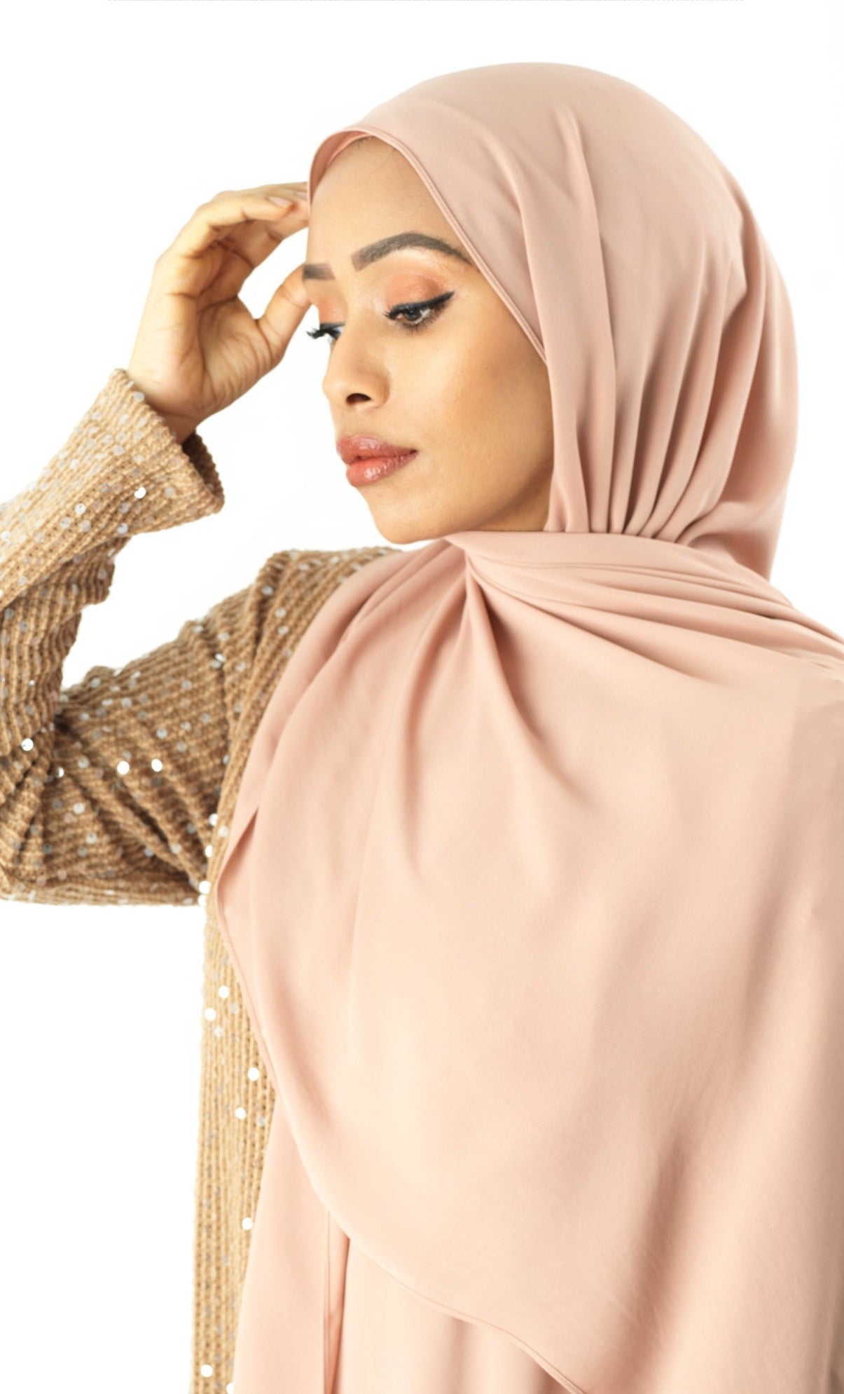 Blush Korean Chiffon hijab Kabayare