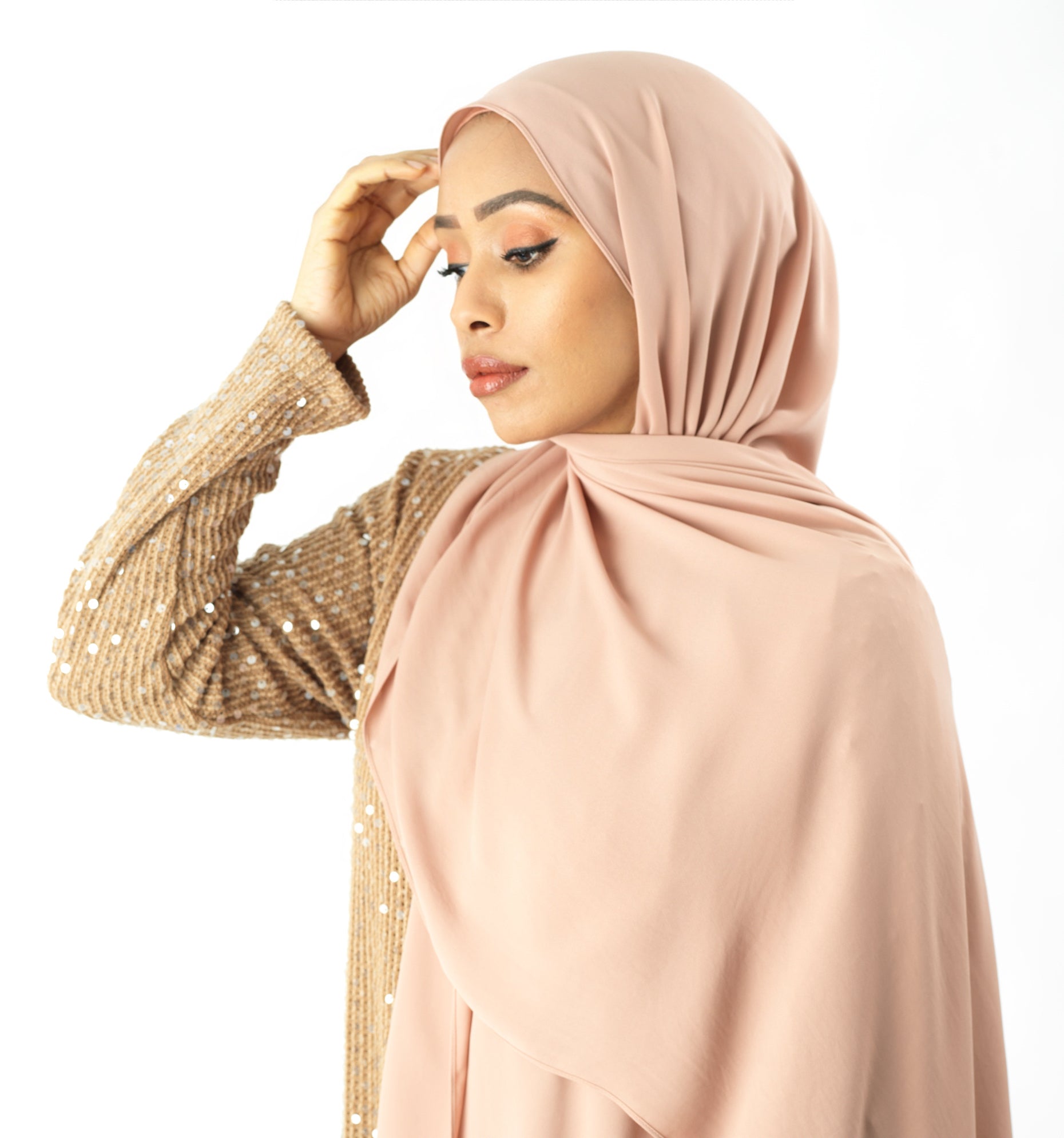Blush Korean Chiffon hijab Kabayare