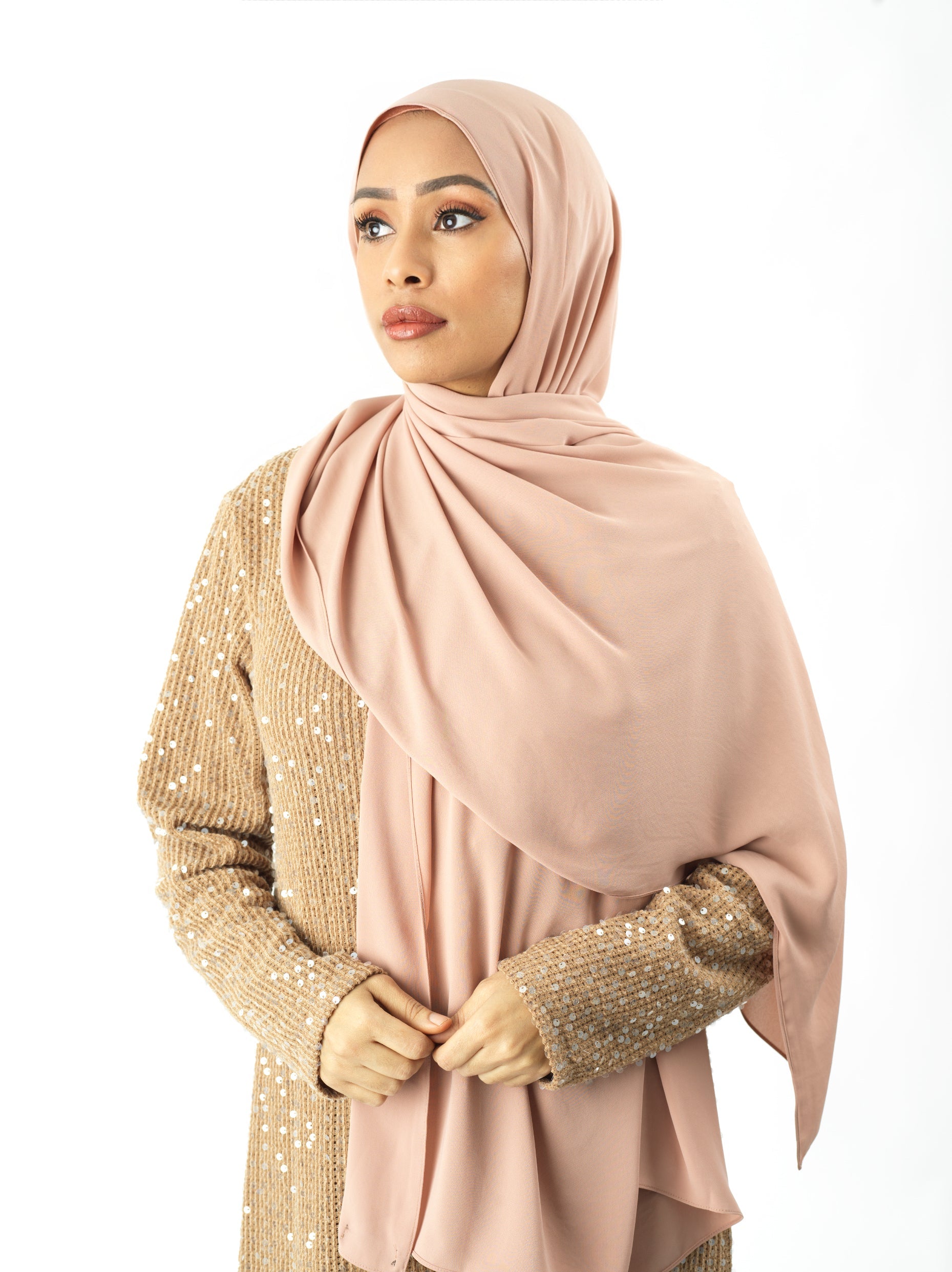 Blush Korean Chiffon hijab Kabayare