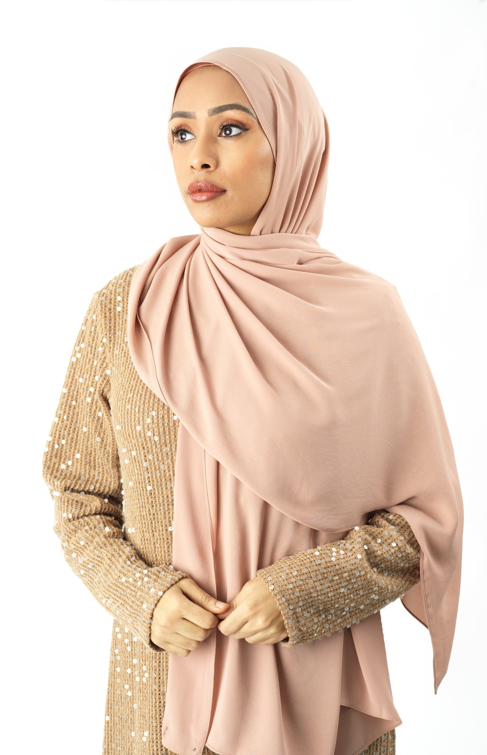 Blush Korean Chiffon hijab Kabayare