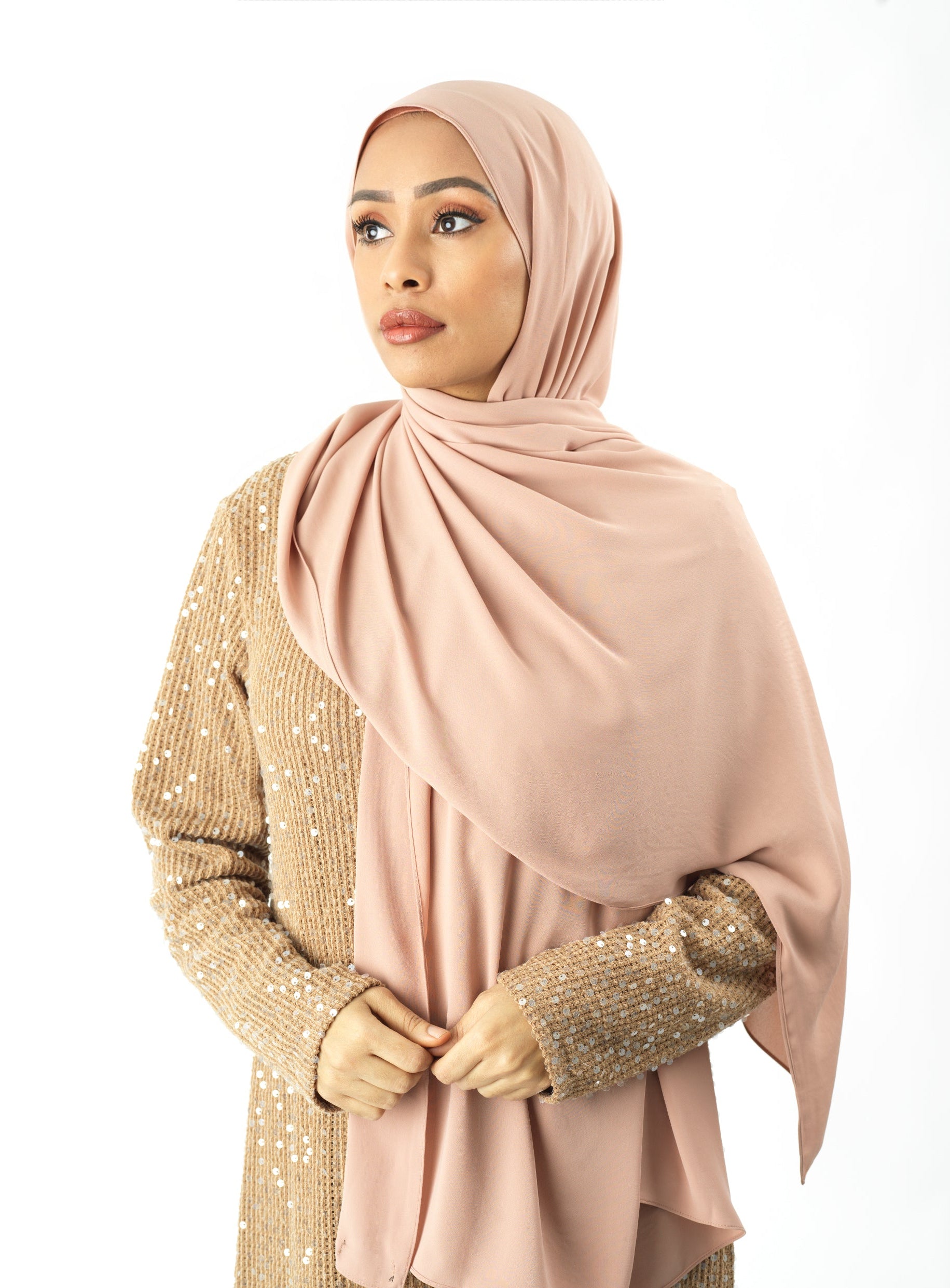 Blush Korean Chiffon hijab Kabayare