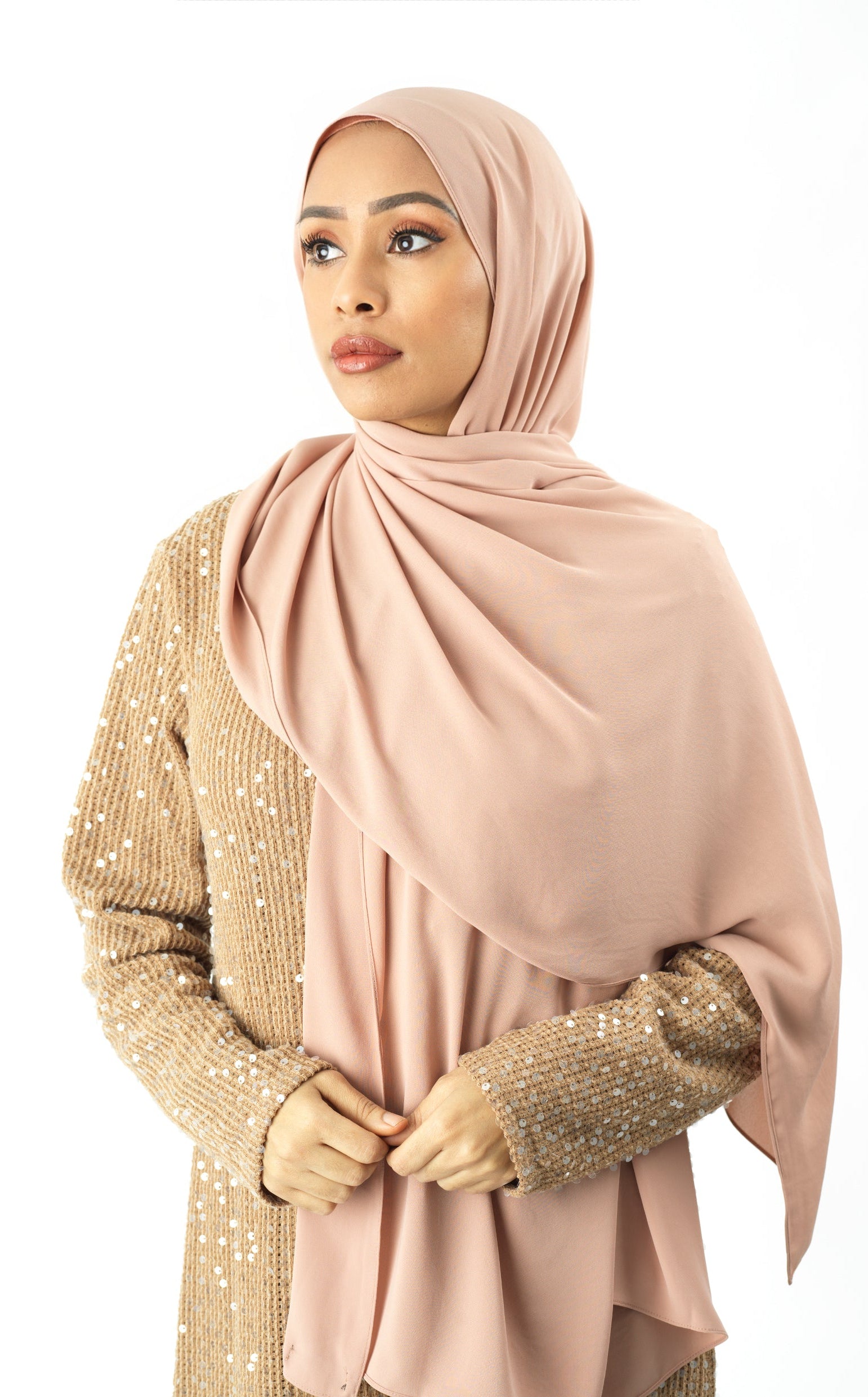 Blush Korean Chiffon hijab Kabayare