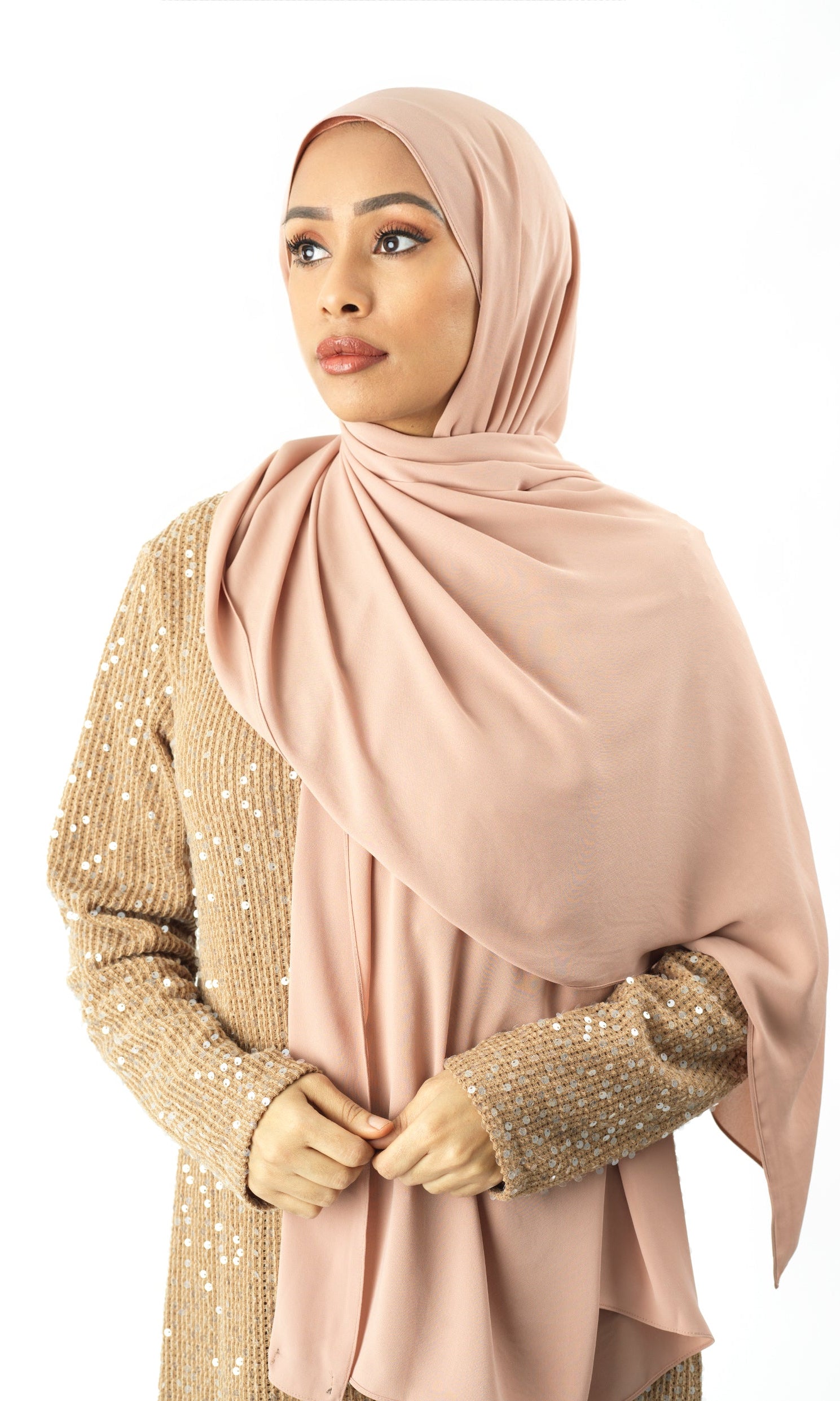 Blush Korean Chiffon hijab Kabayare