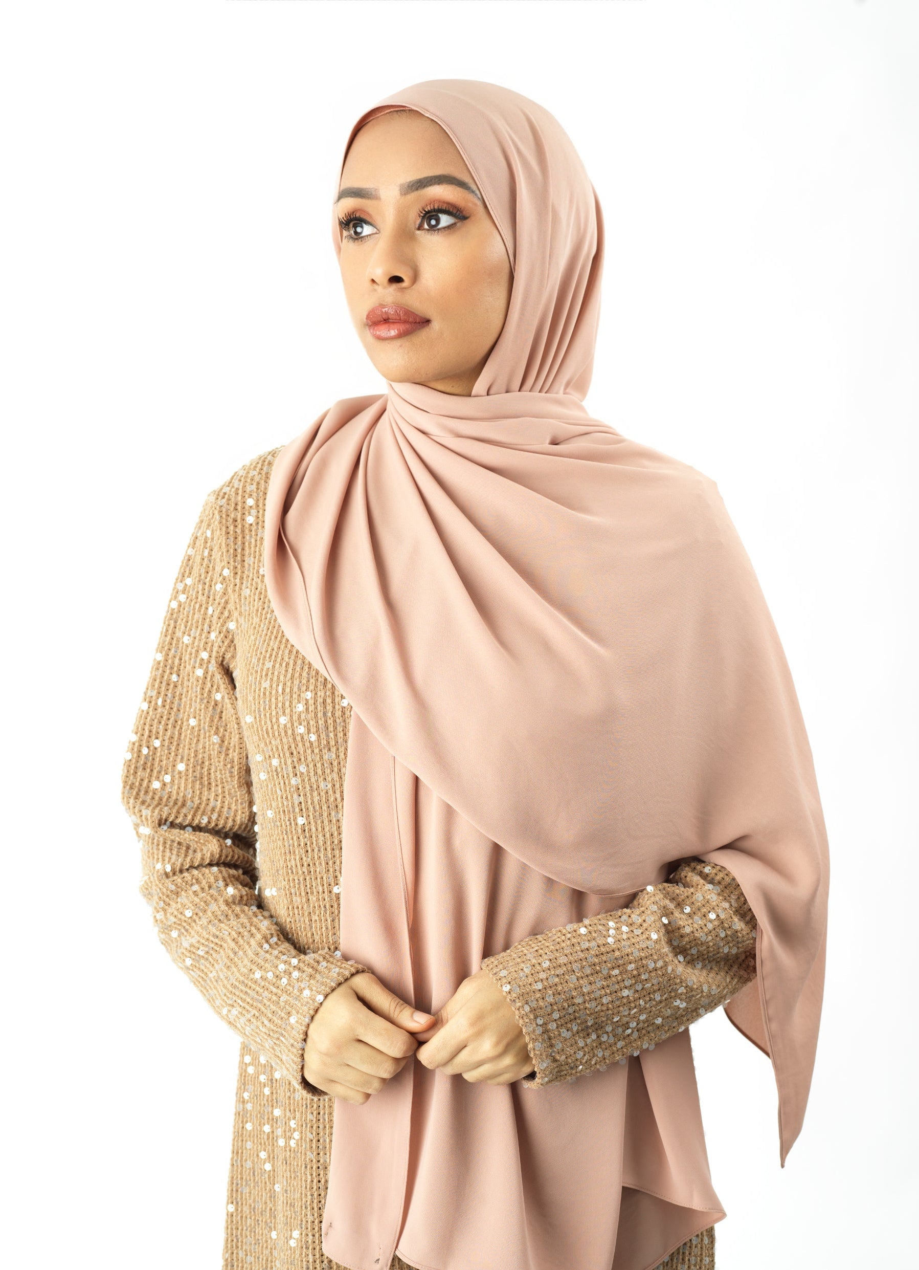 Blush Korean Chiffon hijab Kabayare