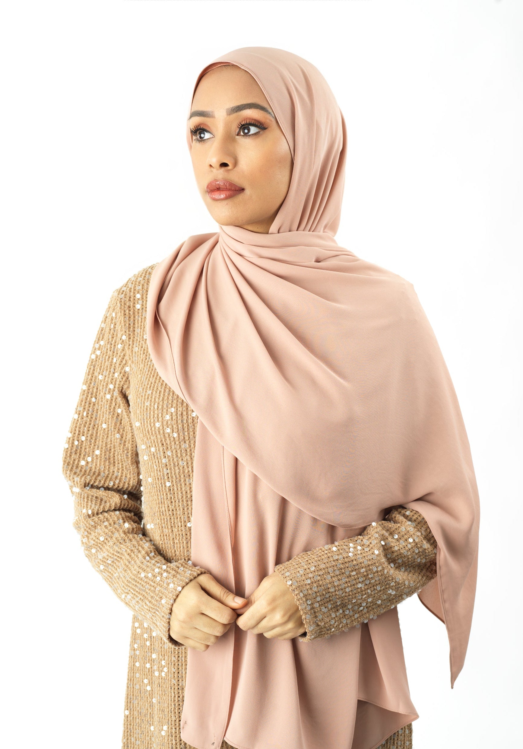 Blush Korean Chiffon hijab Kabayare
