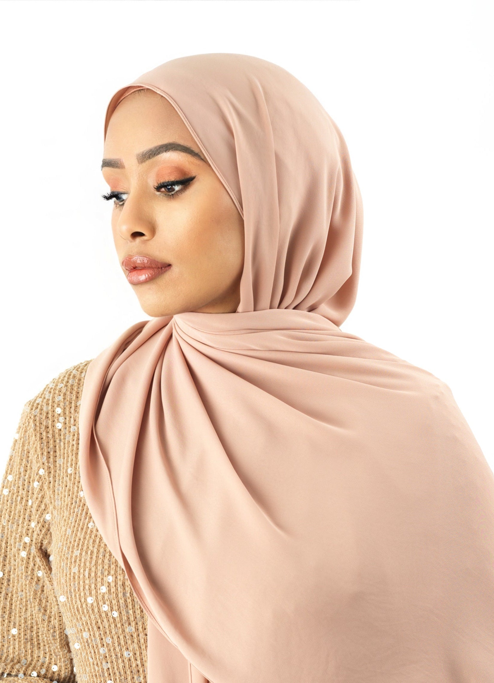 Blush Korean Chiffon hijab Kabayare