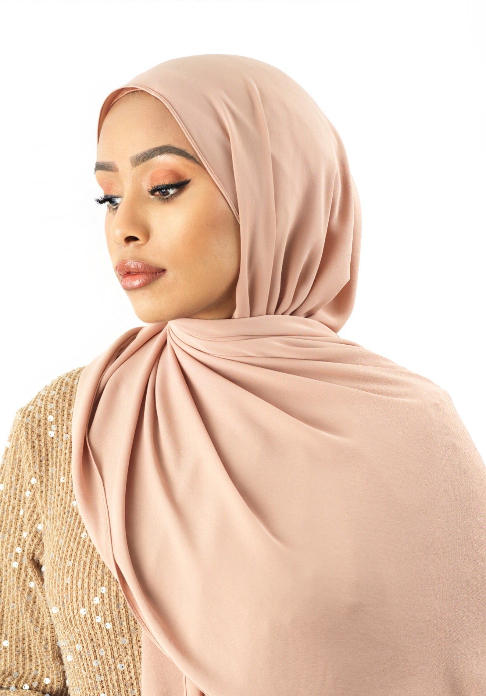 Blush Korean Chiffon hijab Kabayare