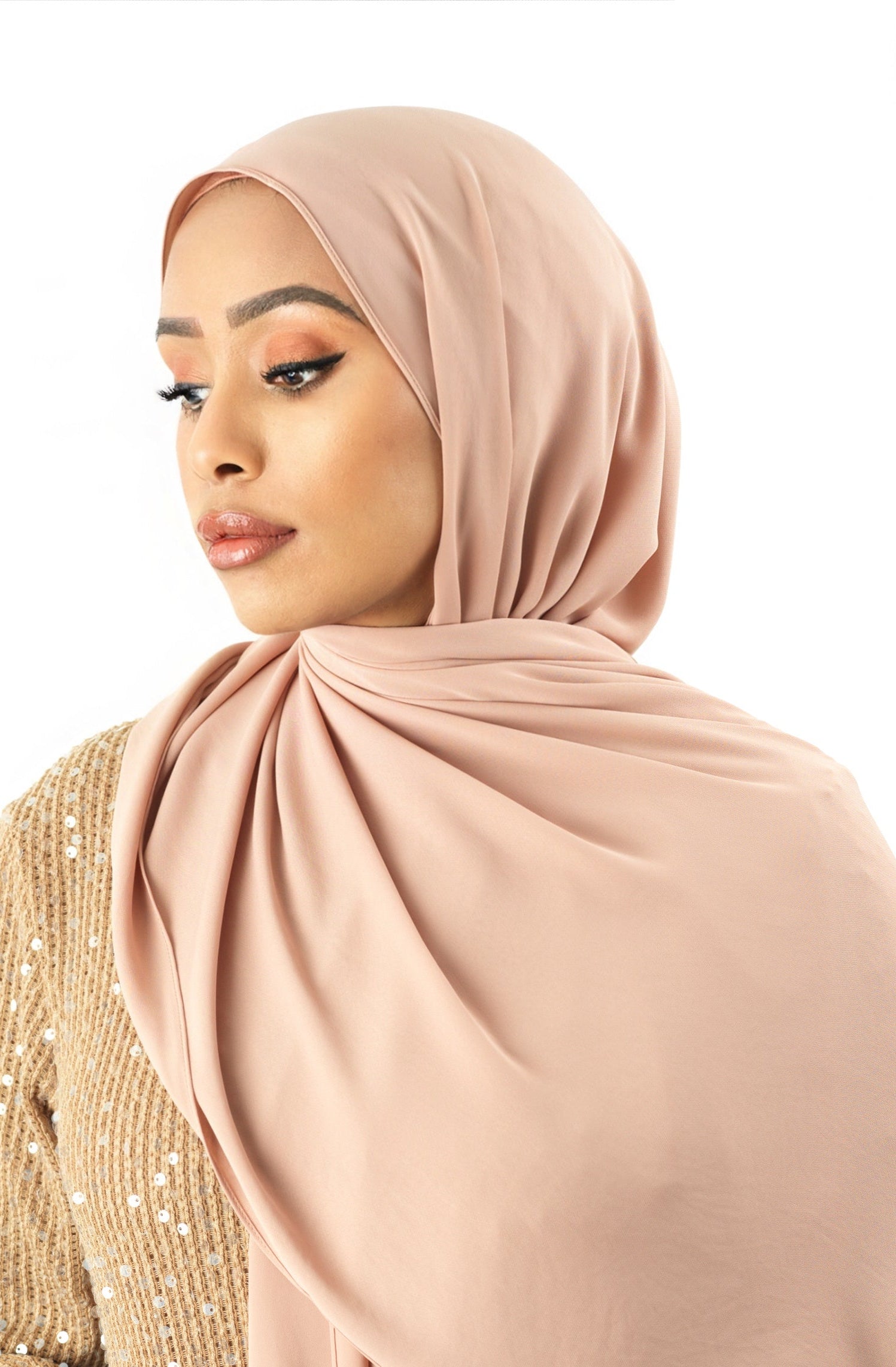 Blush Korean Chiffon hijab Kabayare