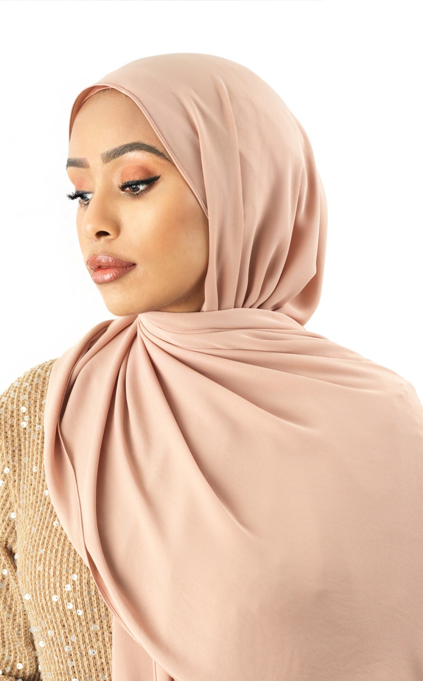Blush Korean Chiffon hijab Kabayare