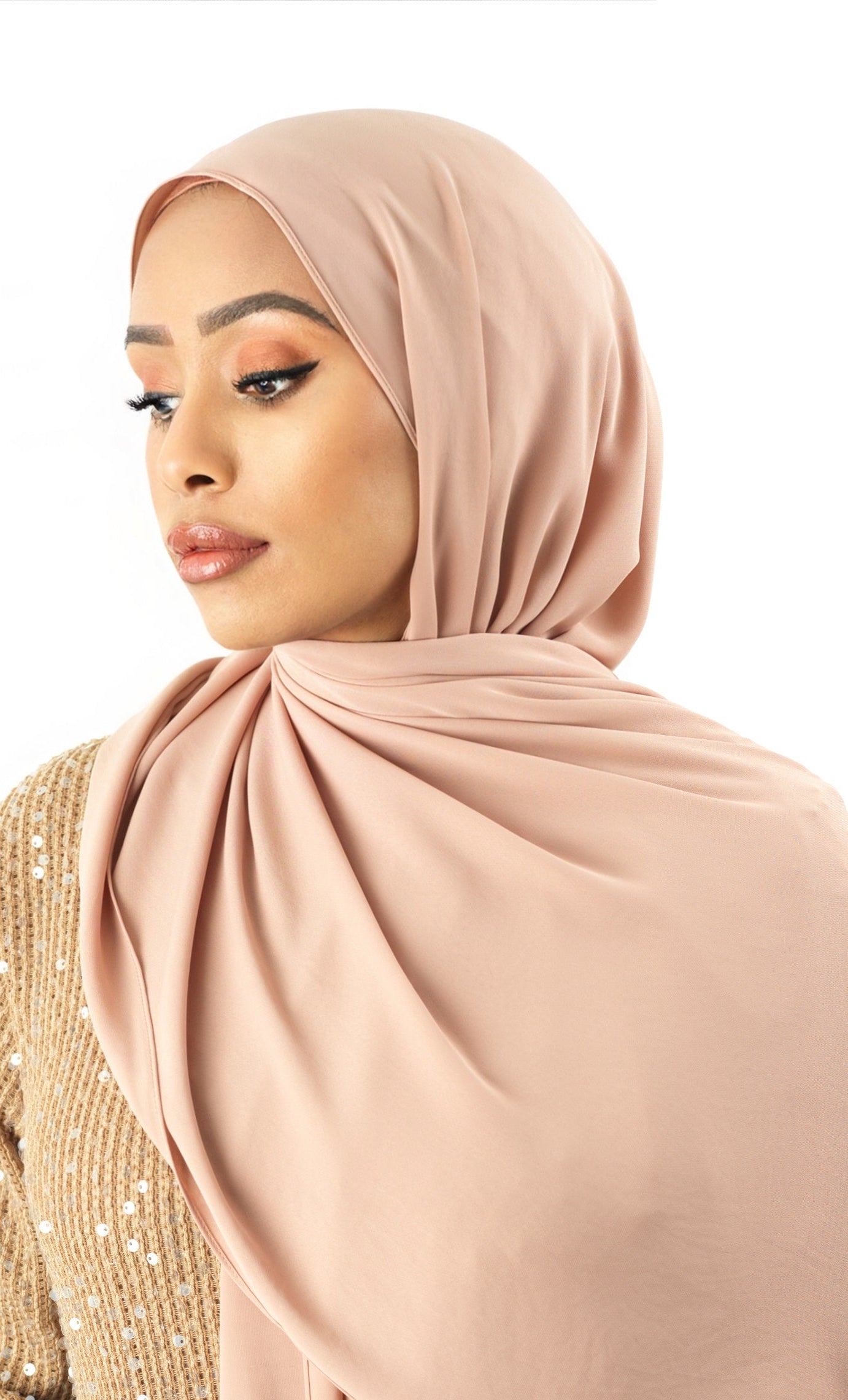 Blush Korean Chiffon hijab Kabayare