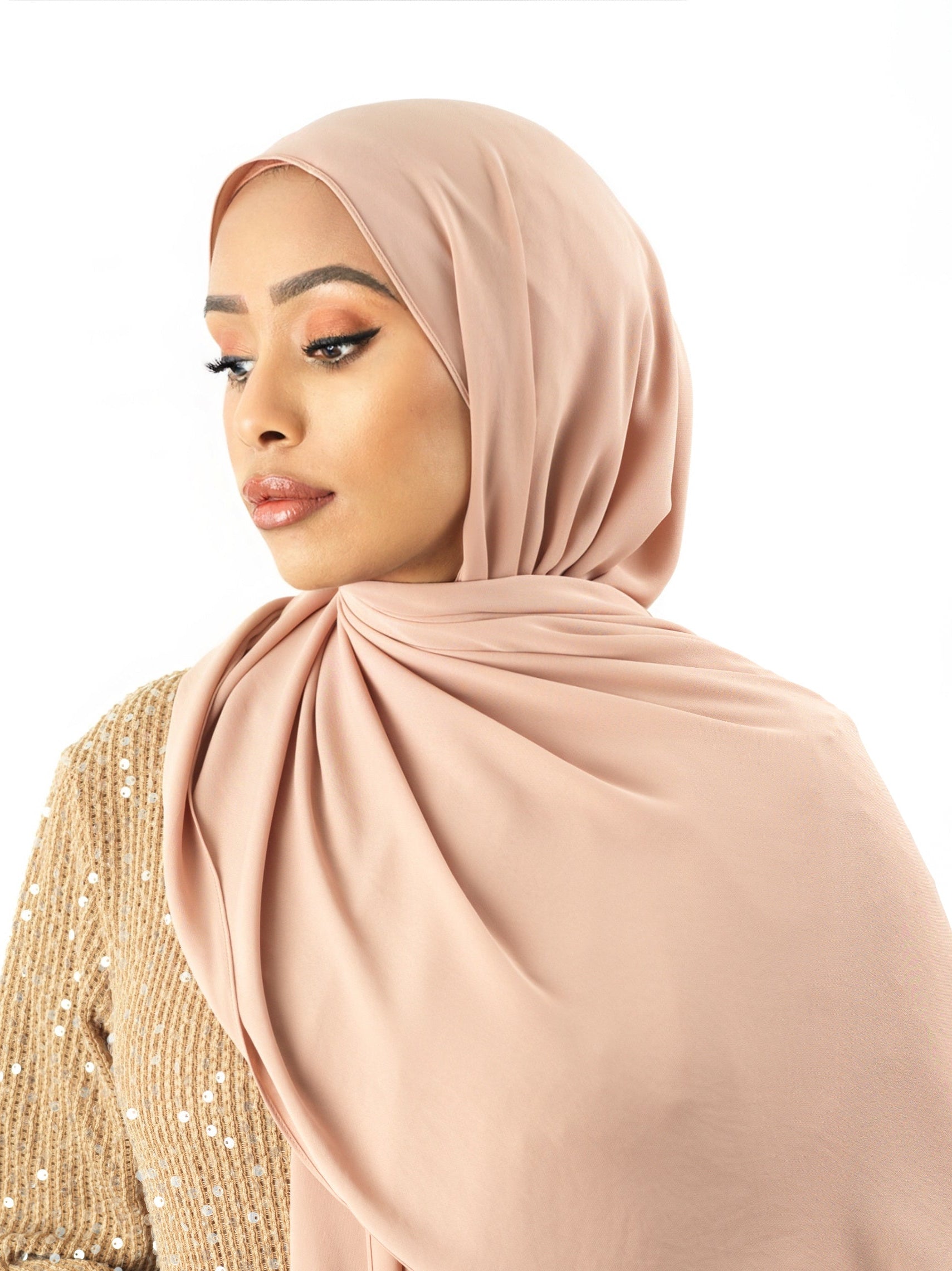 Blush Korean Chiffon hijab Kabayare