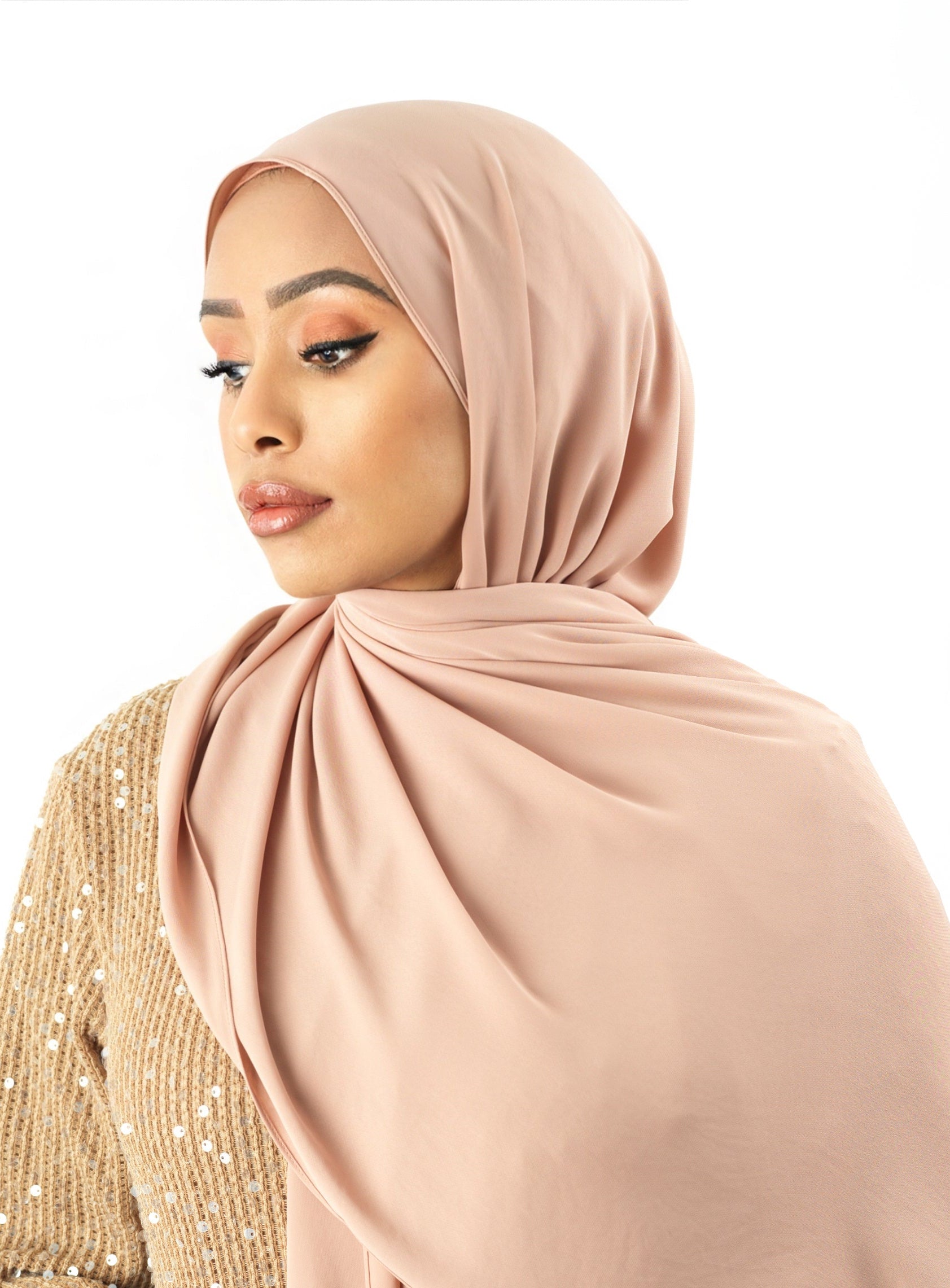 Blush Korean Chiffon hijab Kabayare