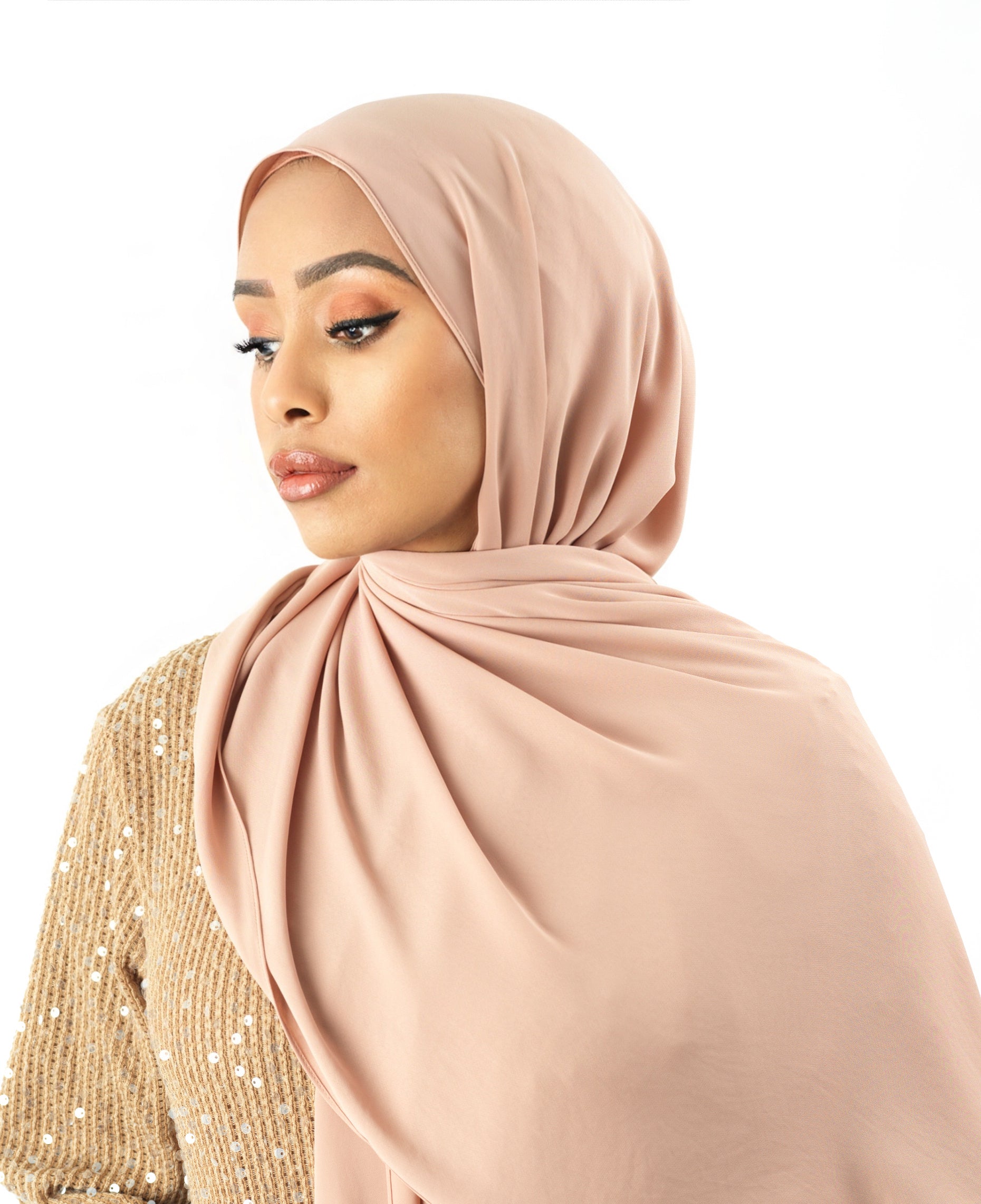 Blush Korean Chiffon hijab Kabayare