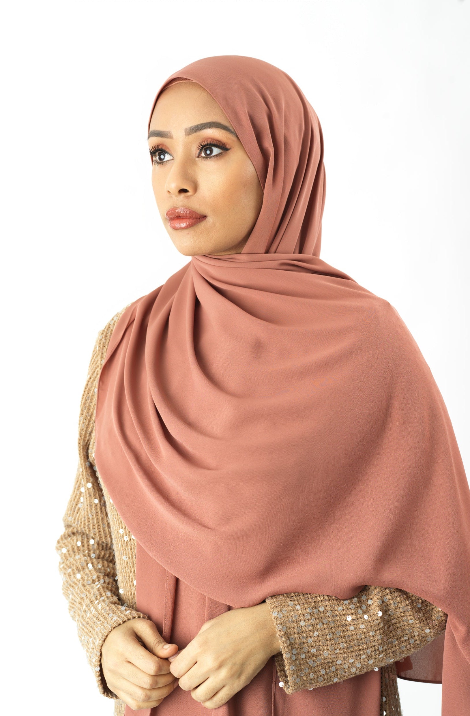 Blush Rose Korean Chiffon hijab Kabayare