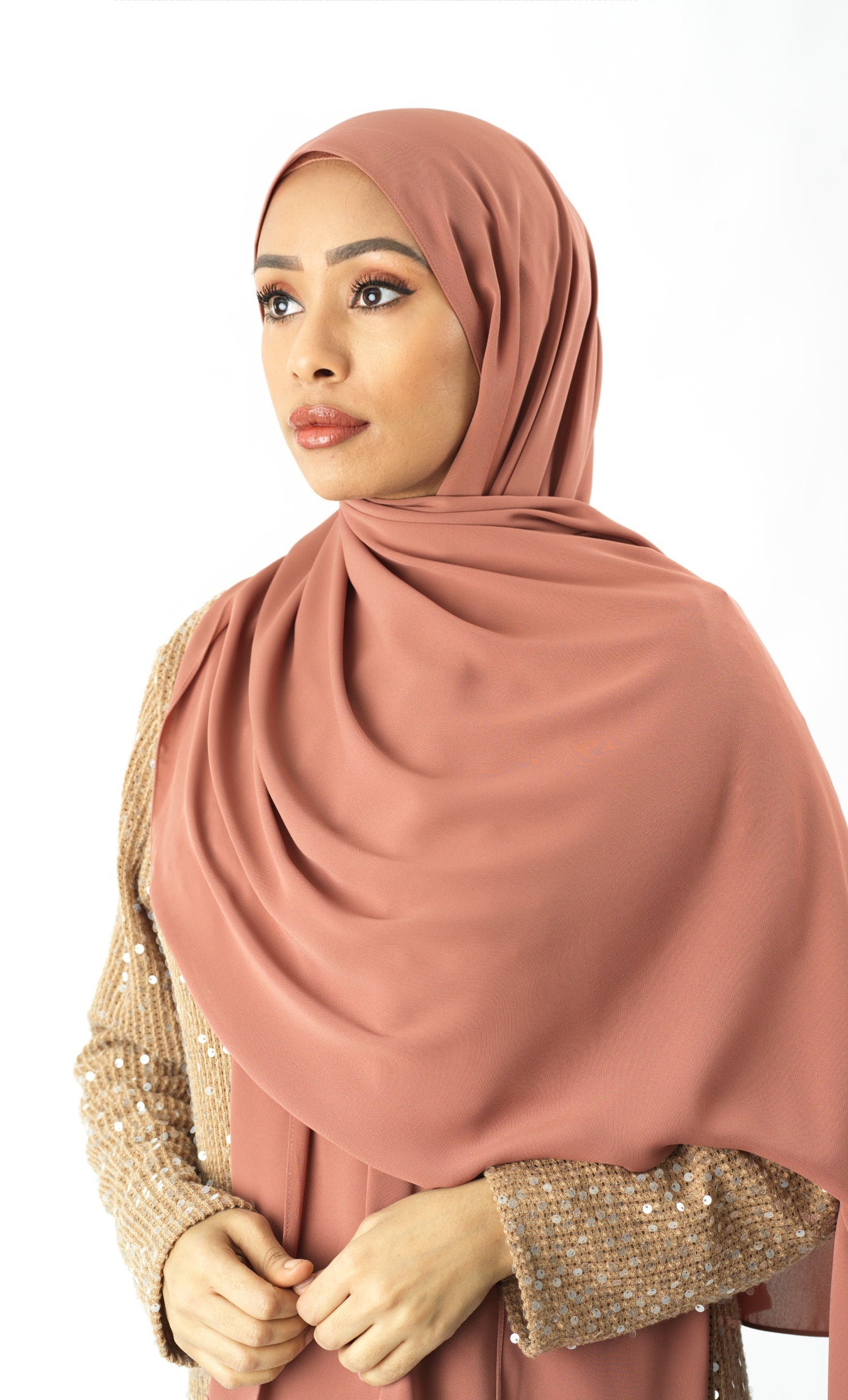 Blush Rose Korean Chiffon hijab Kabayare