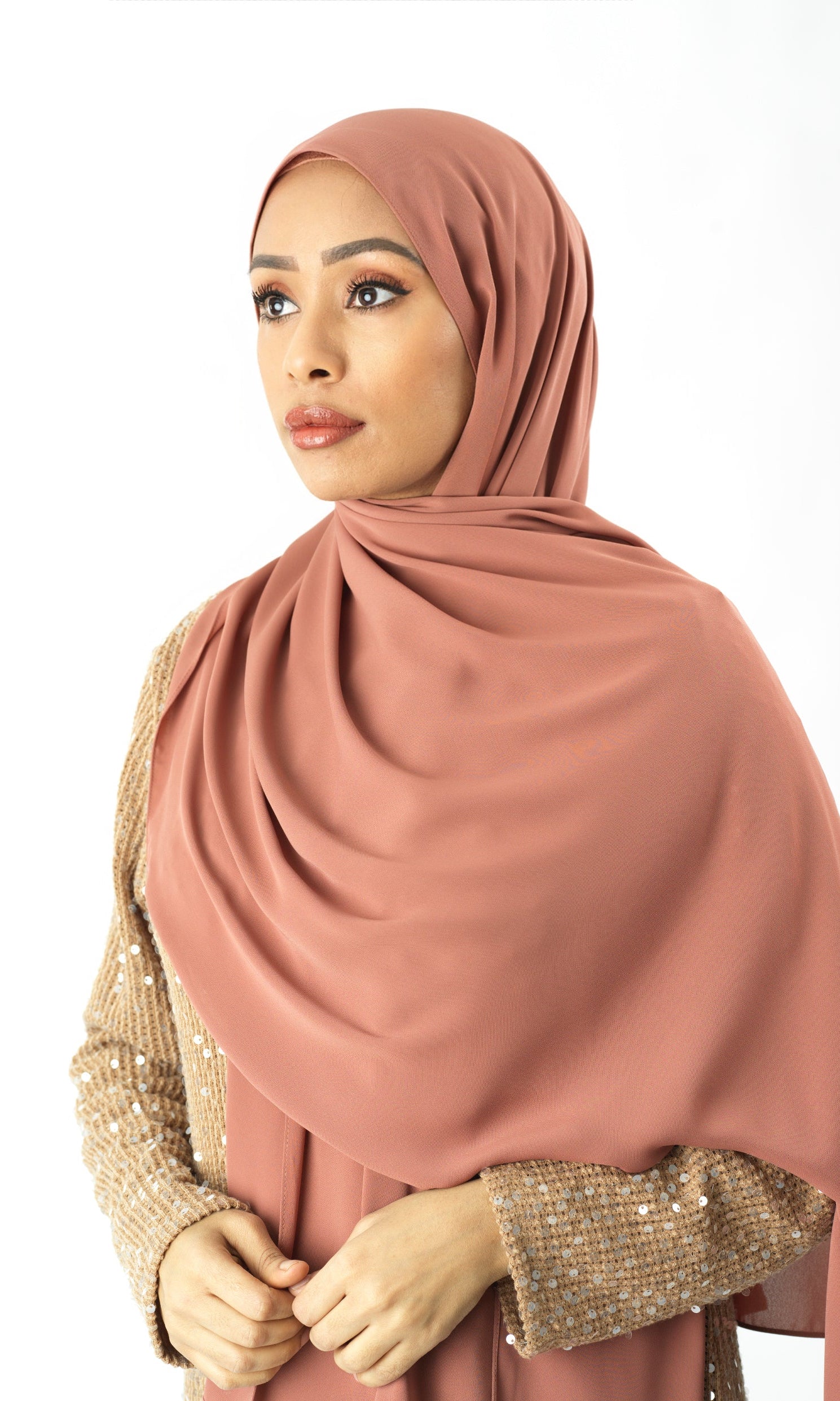 Blush Rose Korean Chiffon hijab Kabayare