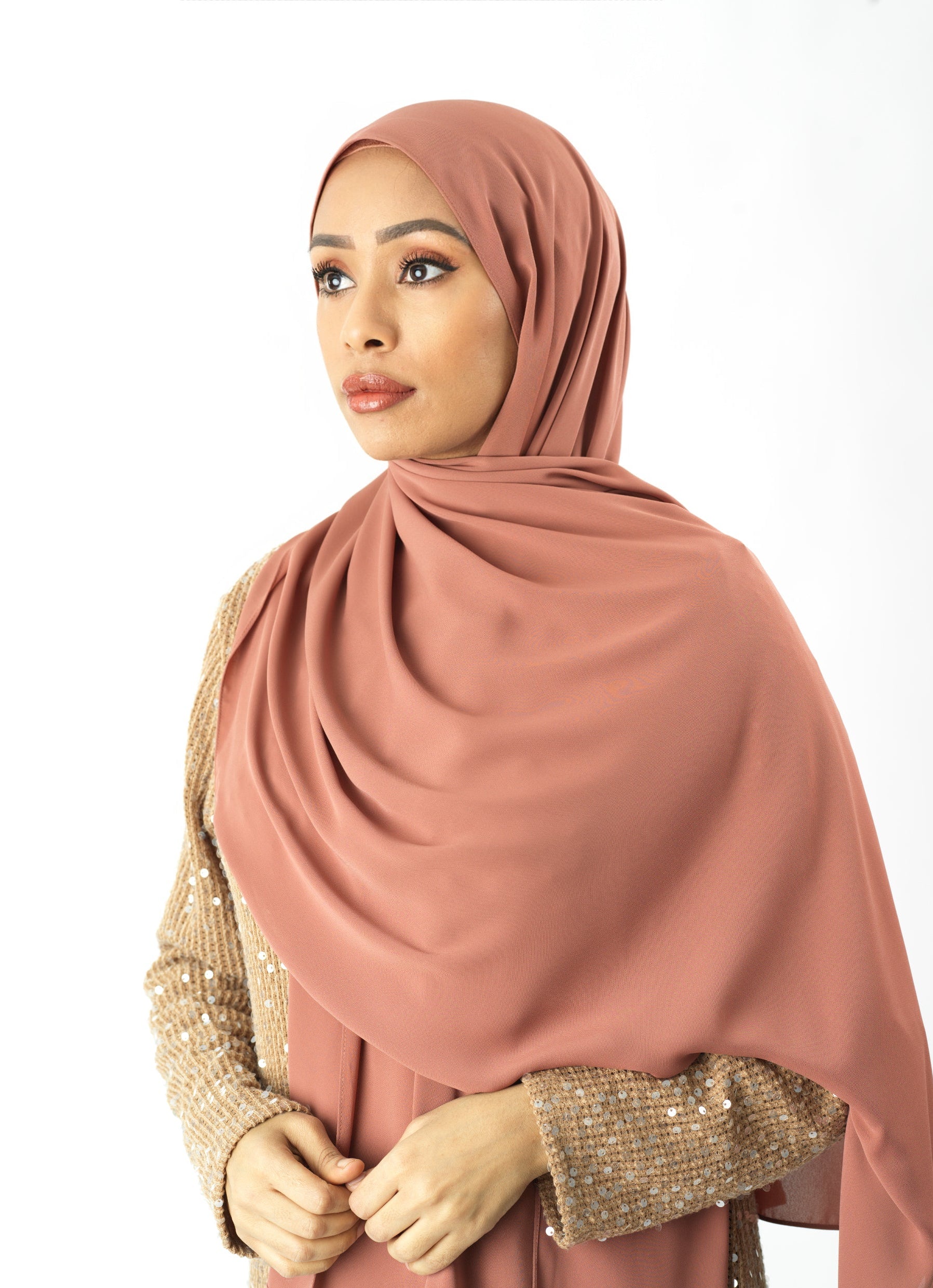Blush Rose Korean Chiffon hijab Kabayare