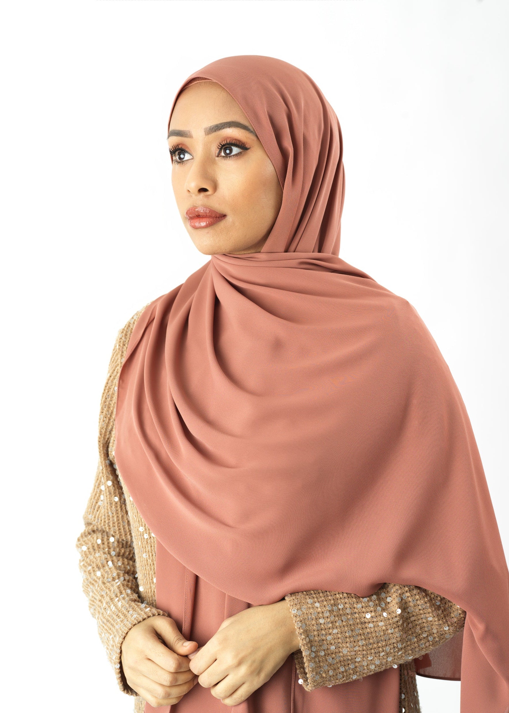 Blush Rose Korean Chiffon hijab Kabayare