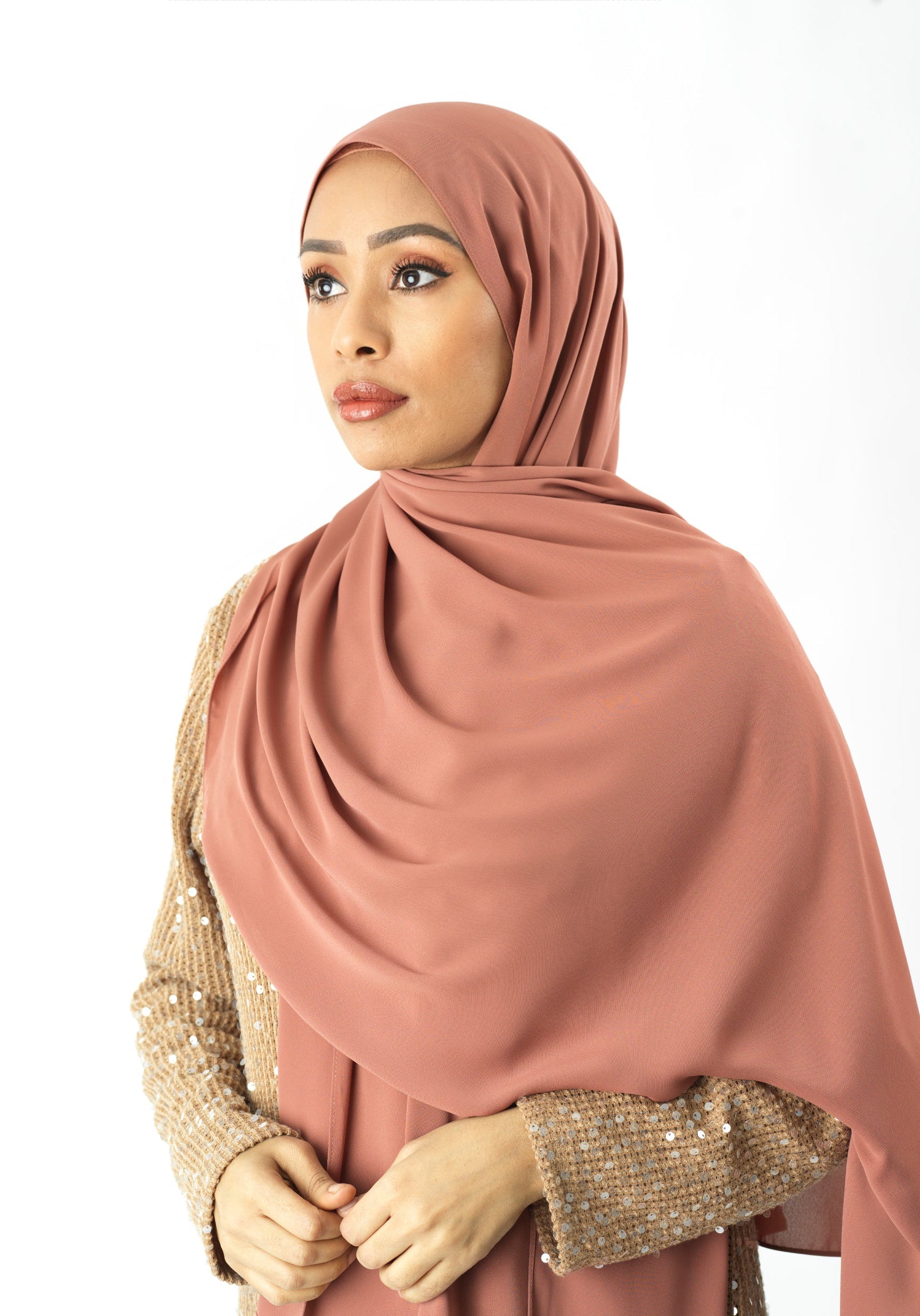 Blush Rose Korean Chiffon hijab Kabayare