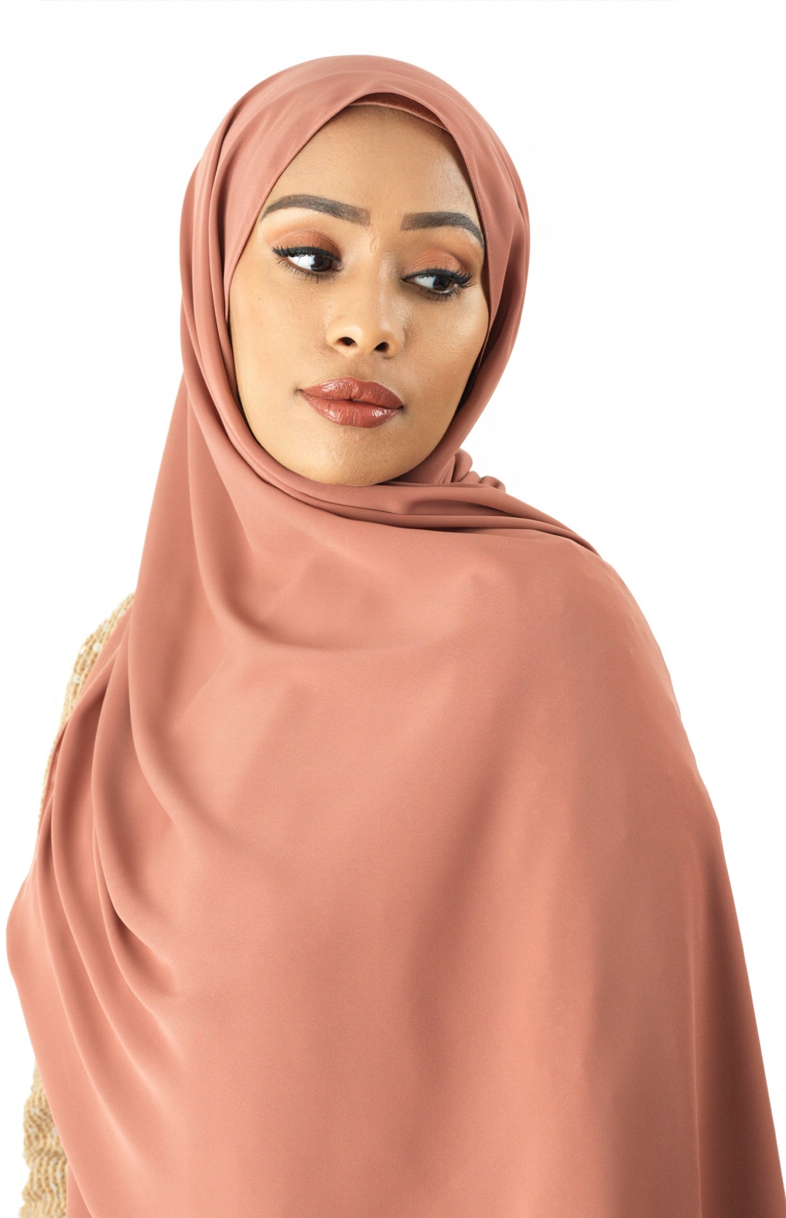 Blush Rose Korean Chiffon hijab Kabayare