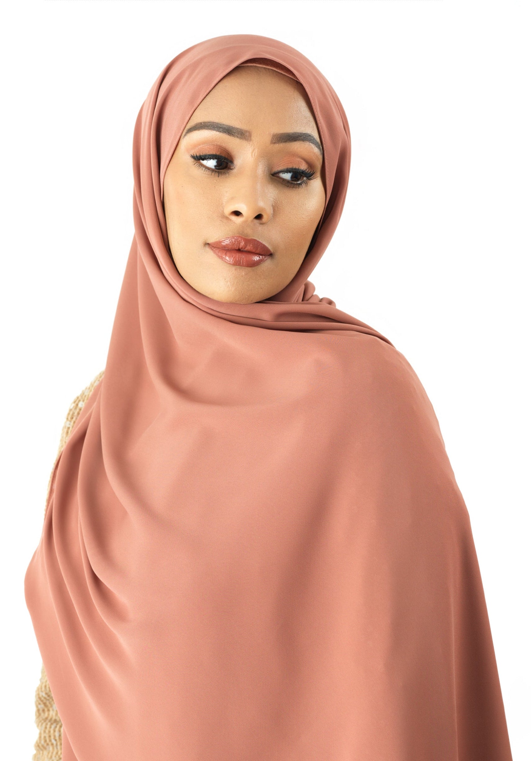 Blush Rose Korean Chiffon hijab Kabayare