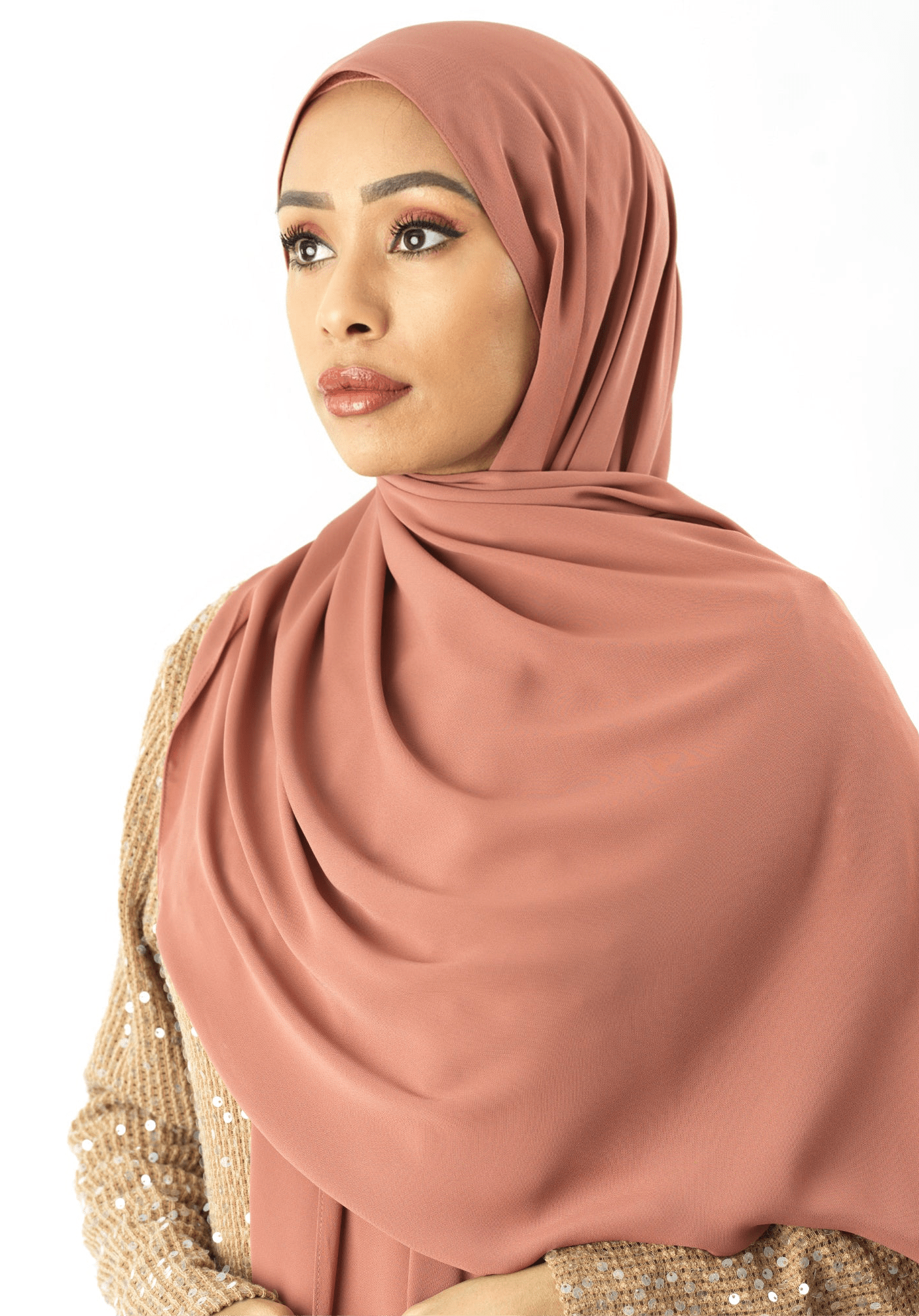 Blush Rose Korean Chiffon hijab Kabayare