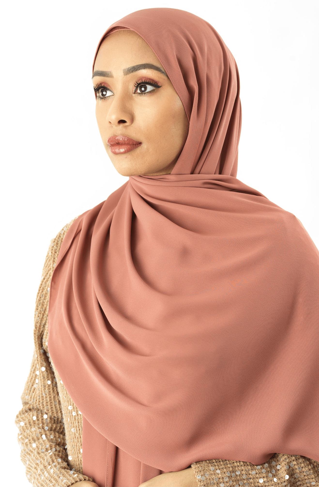 Blush Rose Korean Chiffon hijab Kabayare