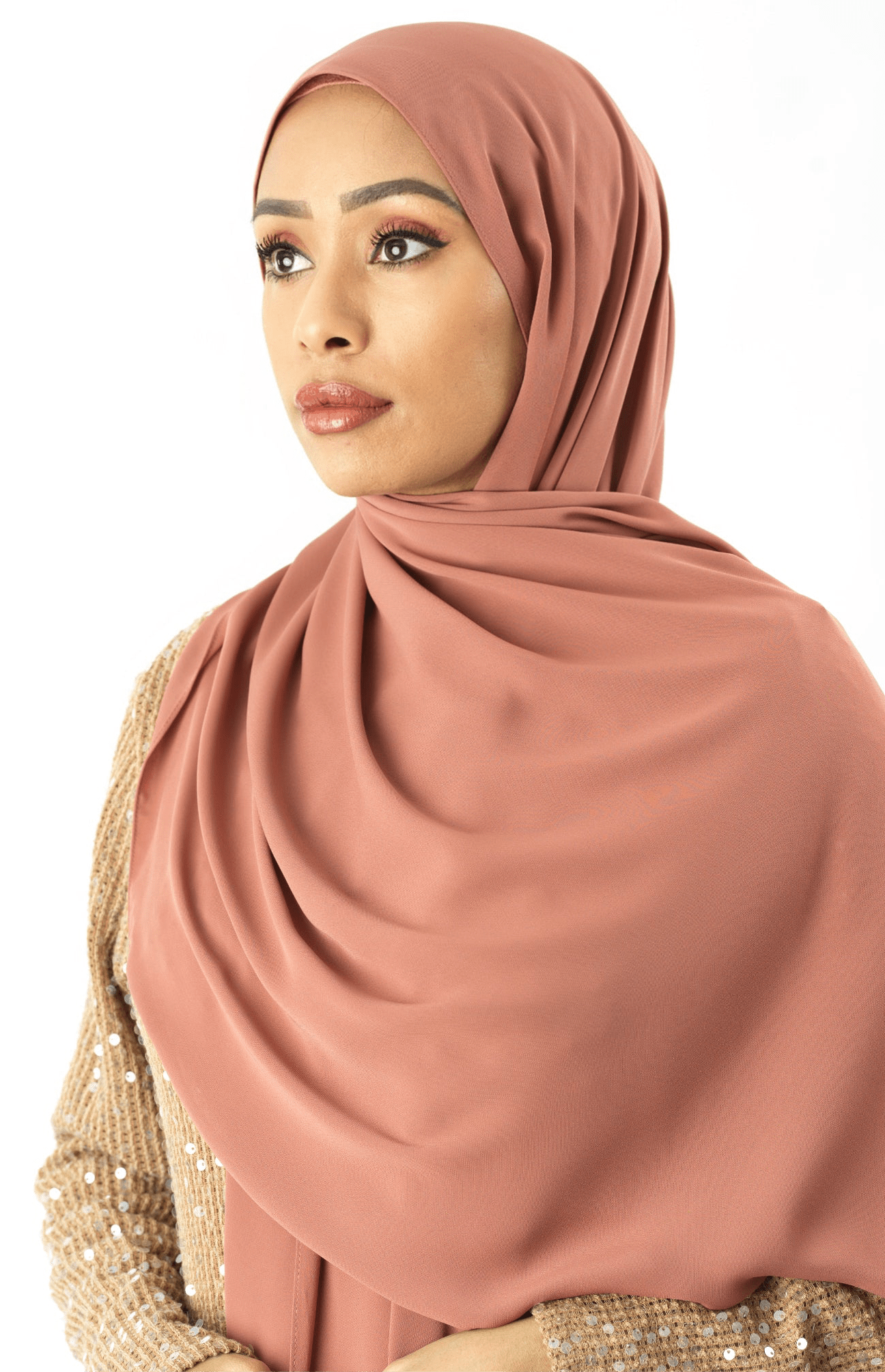 Blush Rose Korean Chiffon hijab Kabayare