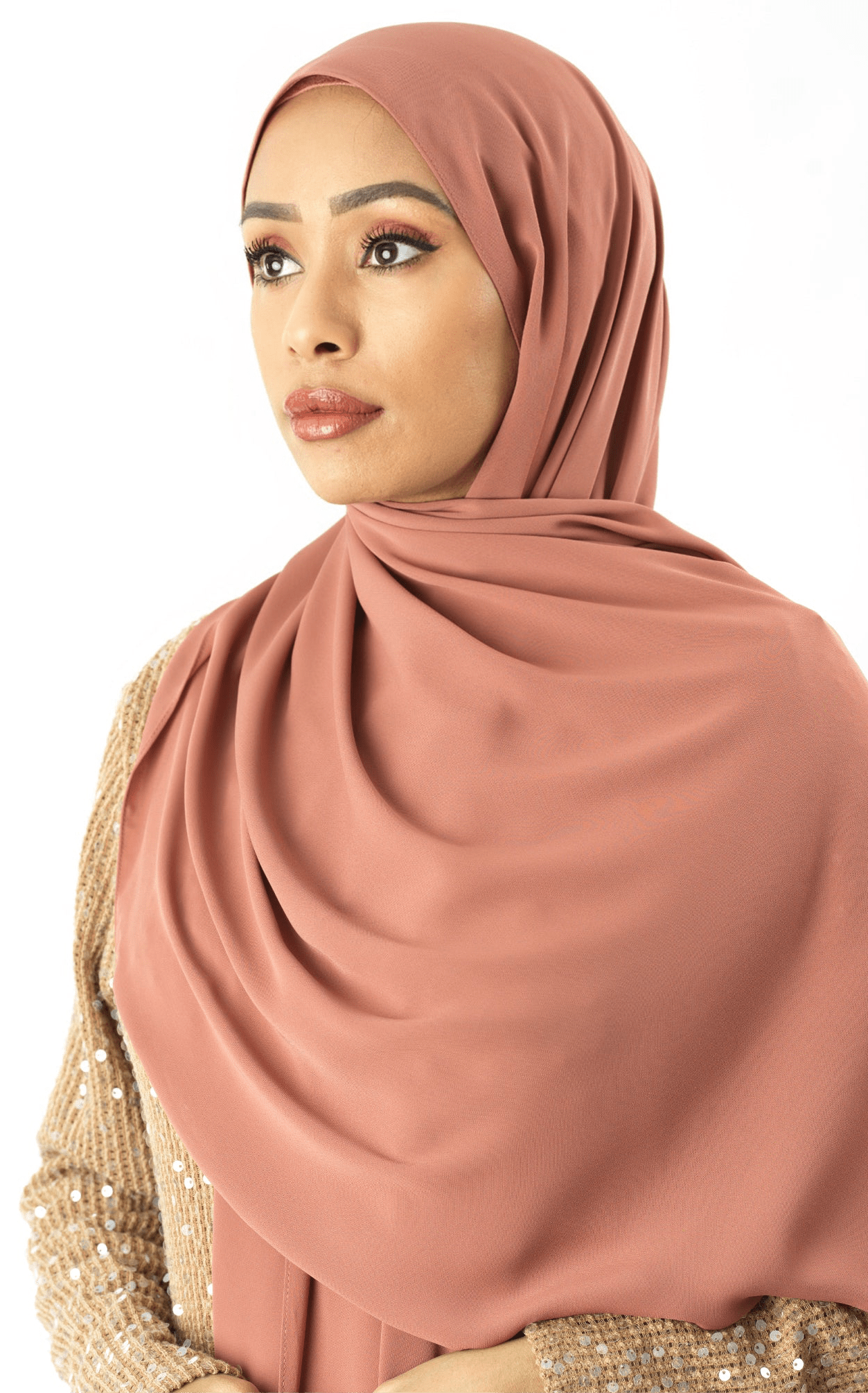 Blush Rose Korean Chiffon hijab Kabayare