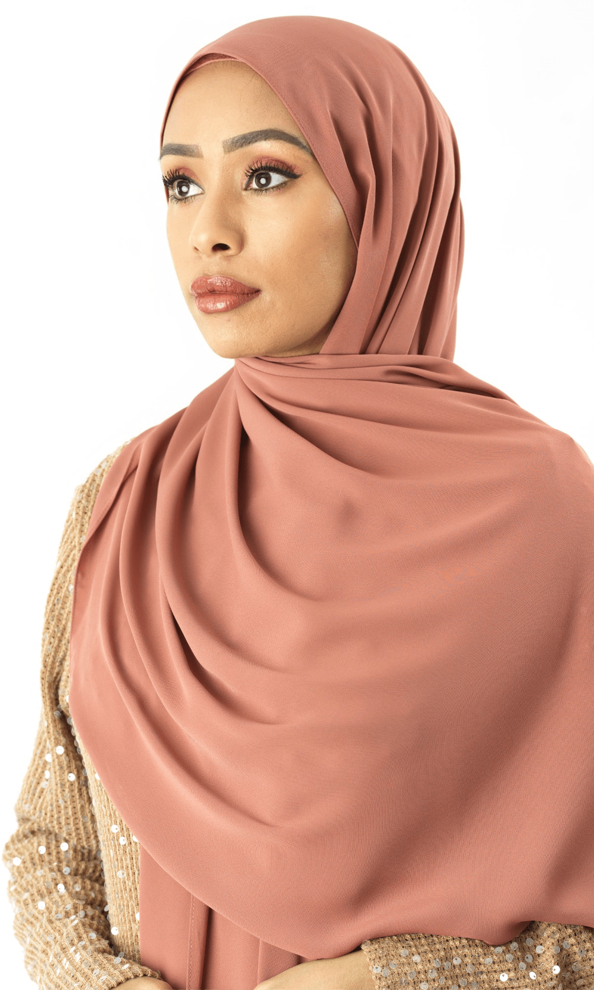 Blush Rose Korean Chiffon hijab Kabayare