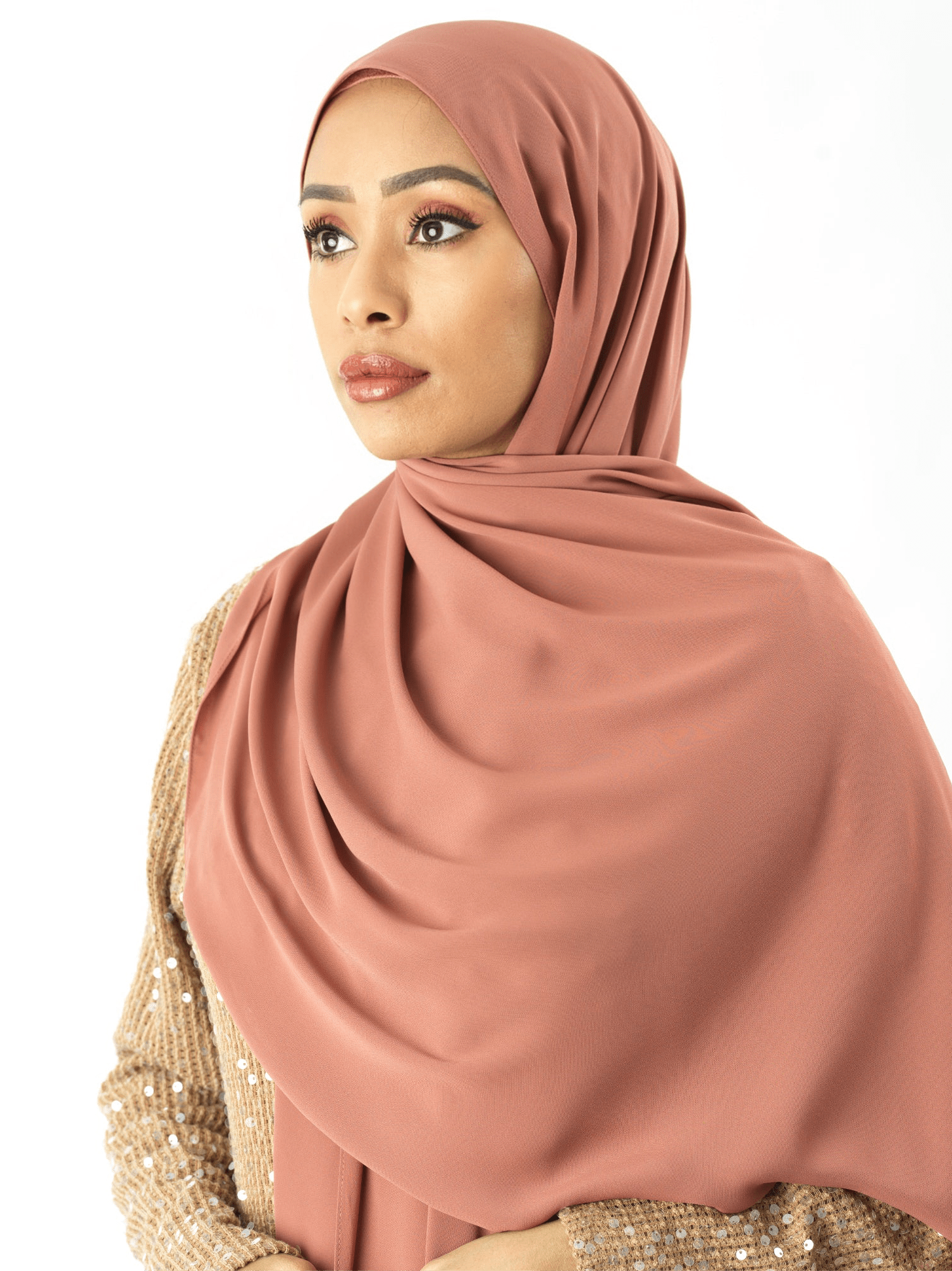 Blush Rose Korean Chiffon hijab Kabayare