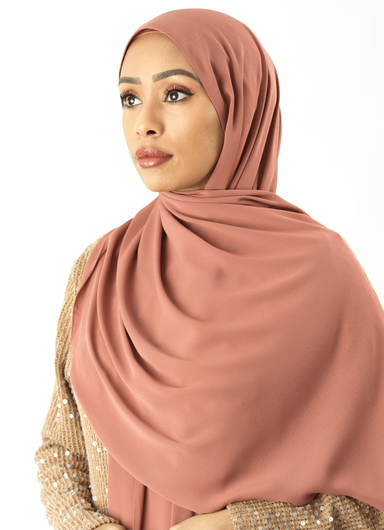 Blush Rose Korean Chiffon hijab Kabayare