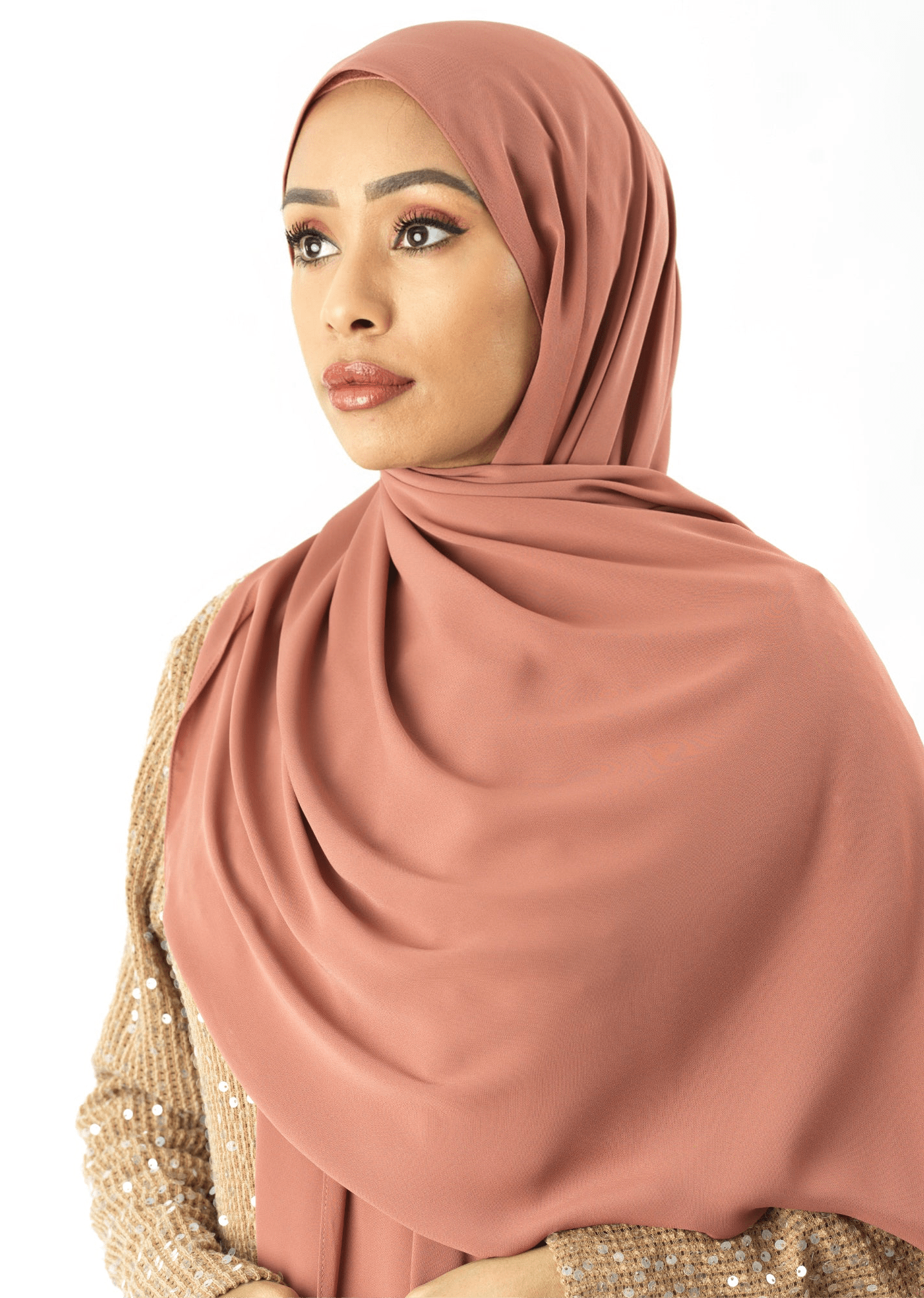 Blush Rose Korean Chiffon hijab Kabayare