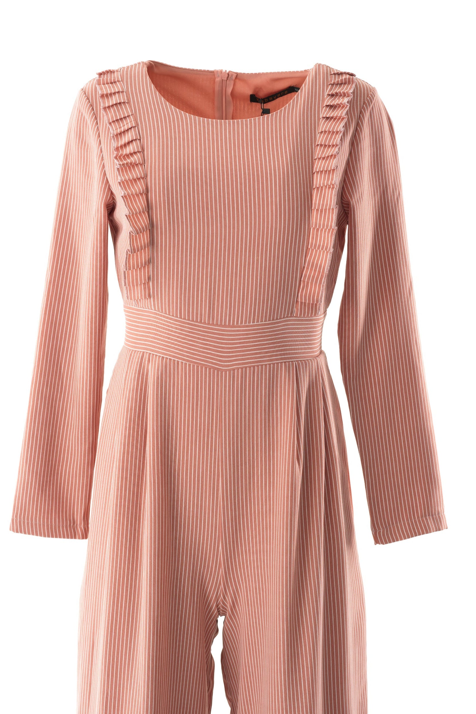 Blush stripes RUFFLES MODEST JUMPSUIT Kabayare