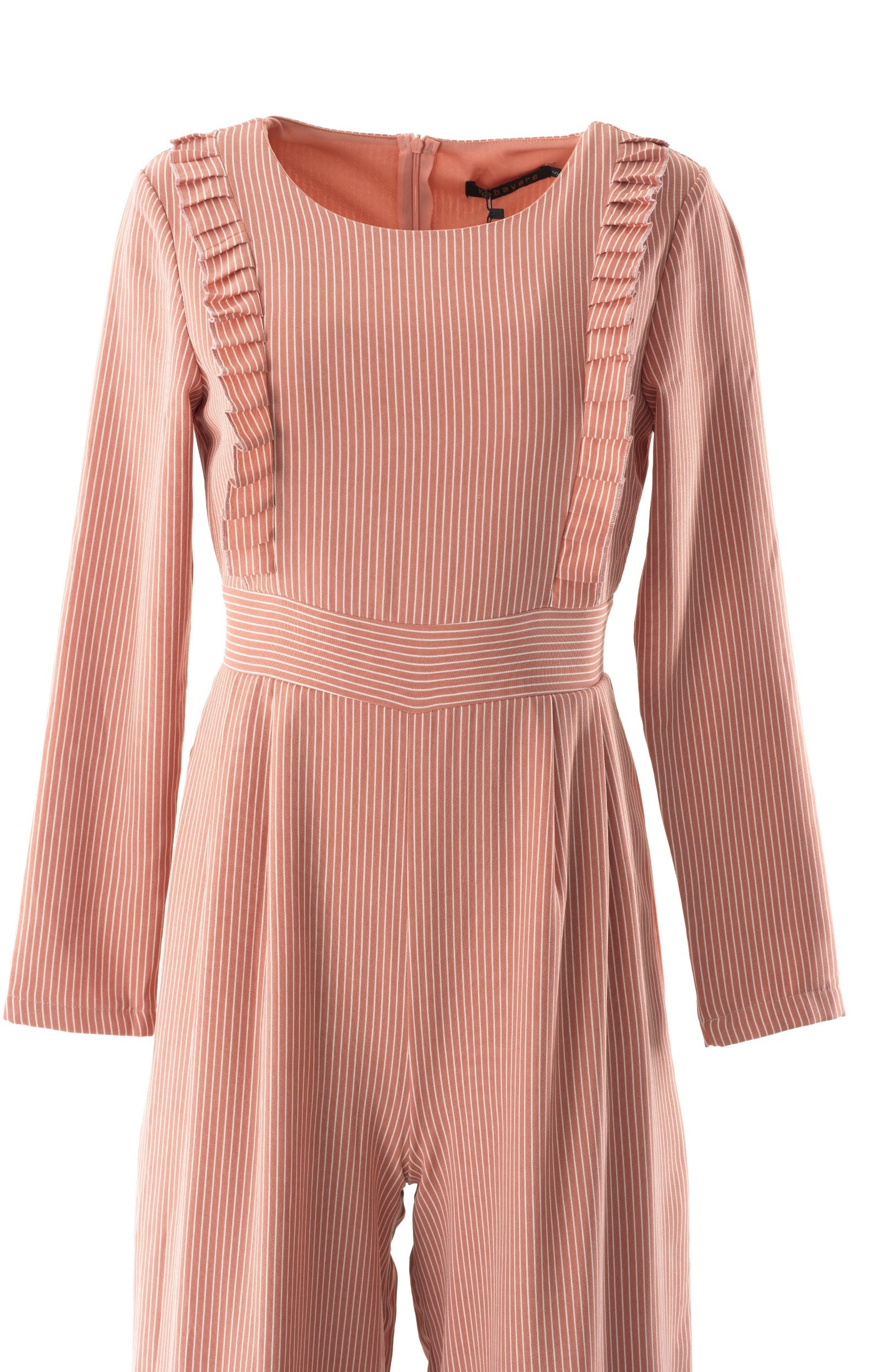 Blush stripes RUFFLES MODEST JUMPSUIT Kabayare