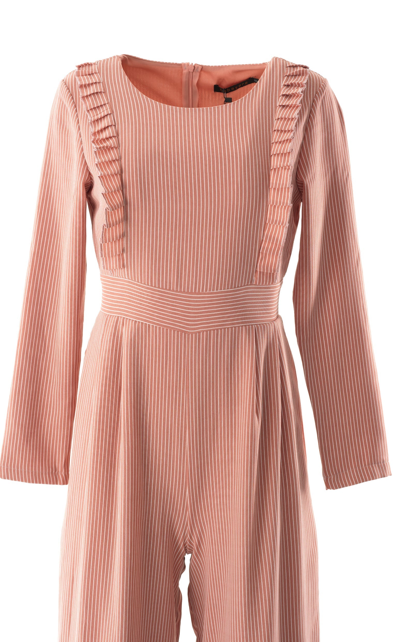 Blush stripes RUFFLES MODEST JUMPSUIT Kabayare