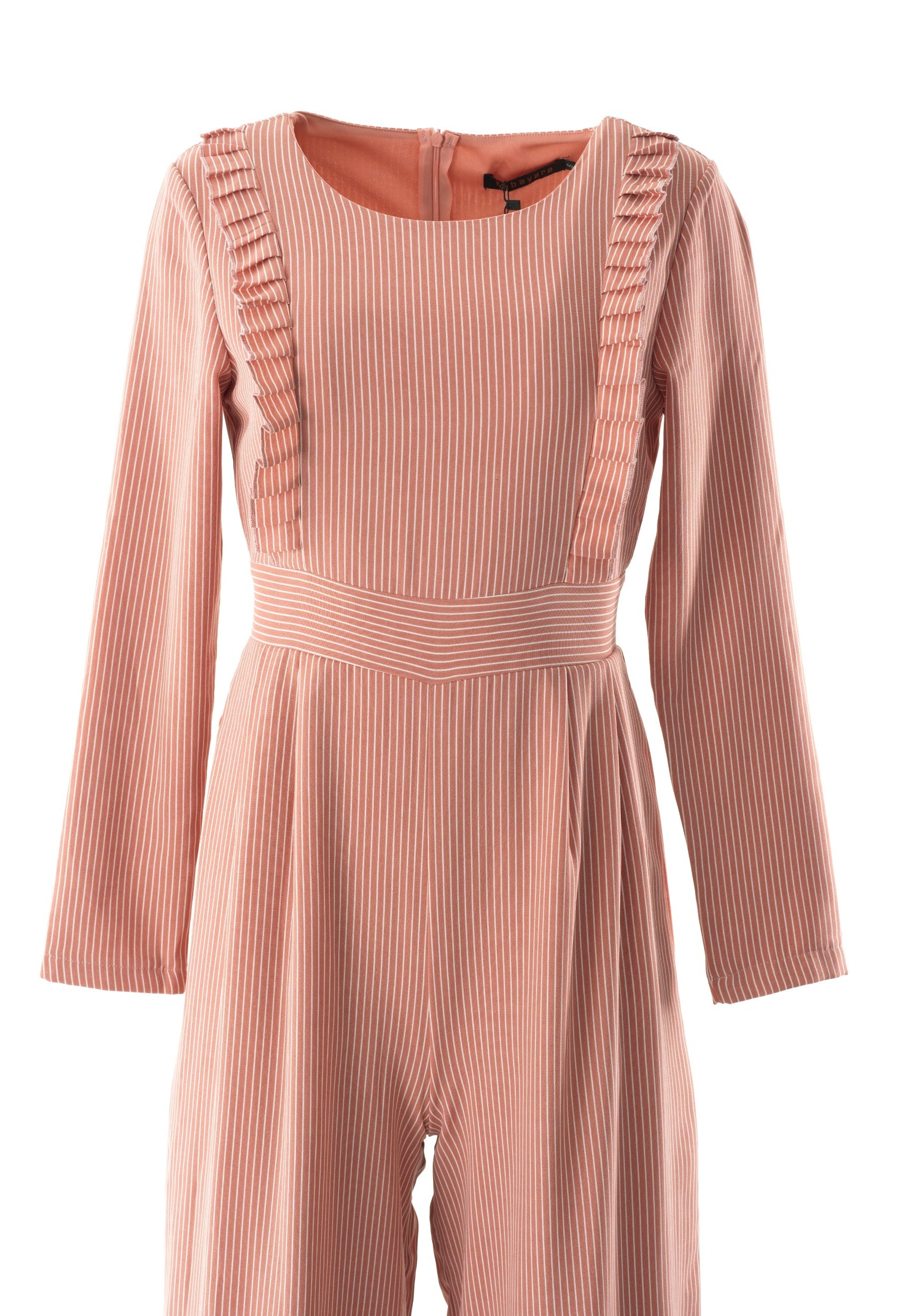 Blush stripes RUFFLES MODEST JUMPSUIT Kabayare